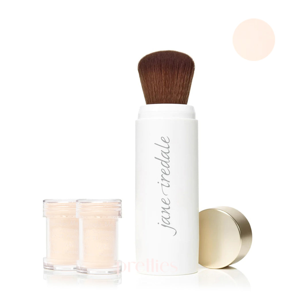 Jane Iredale Powder Me SPF 30 Mineral Sunscreen Brush - Refillable, Translucent 5g | Oil-Free, Broad Spectrum Protection for Face & Body | Perfect for Travel, Touch-Ups & On-The-Go Sun Protection