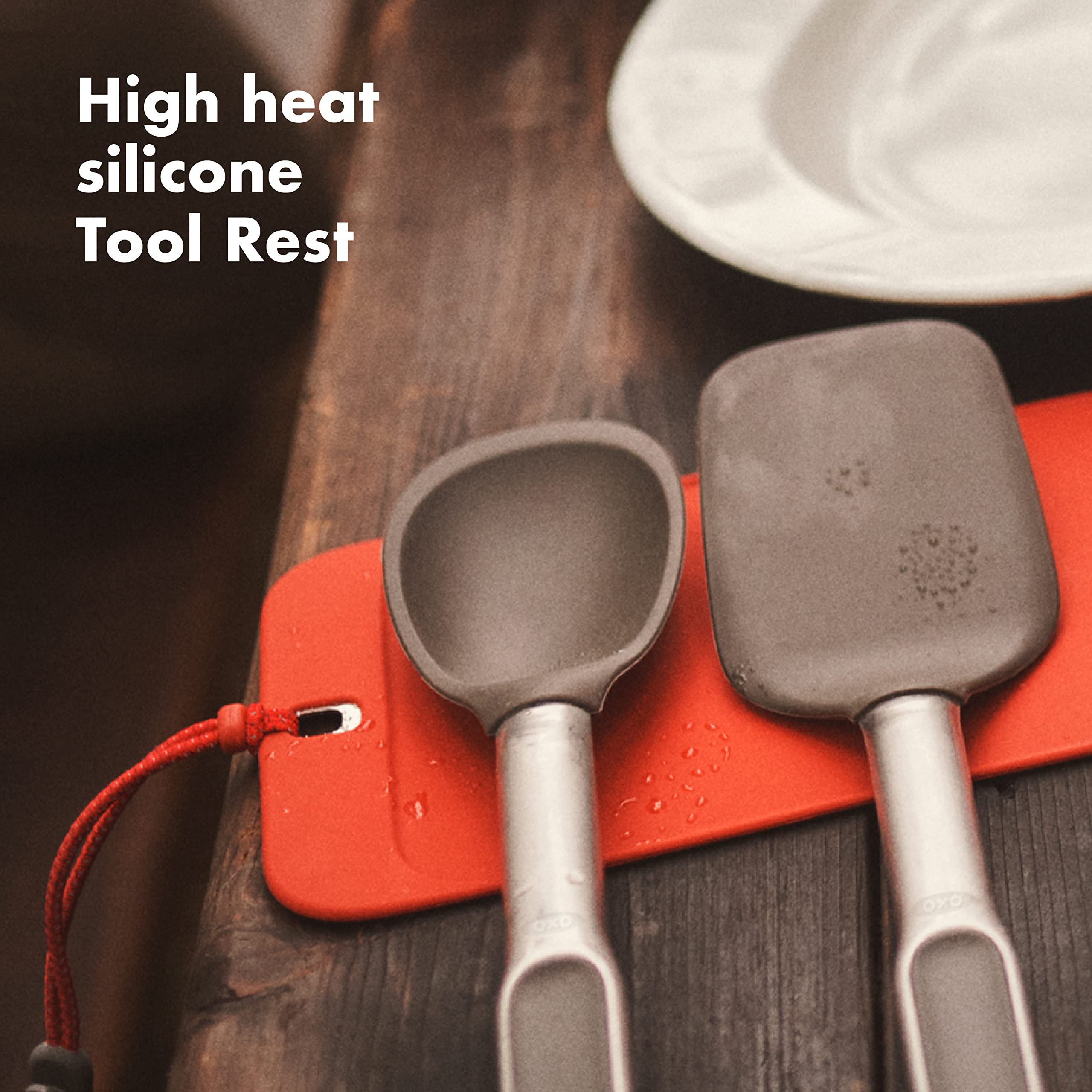 OXO Outdoor 4-Piece Camping Utensil Set - Lightweight & Durable Spork, Knife, Spoon & Fork for Hiking, Backpacking & Picnics | Compact Travel Cutlery Kit for Campers & Outdoor Enthusiasts