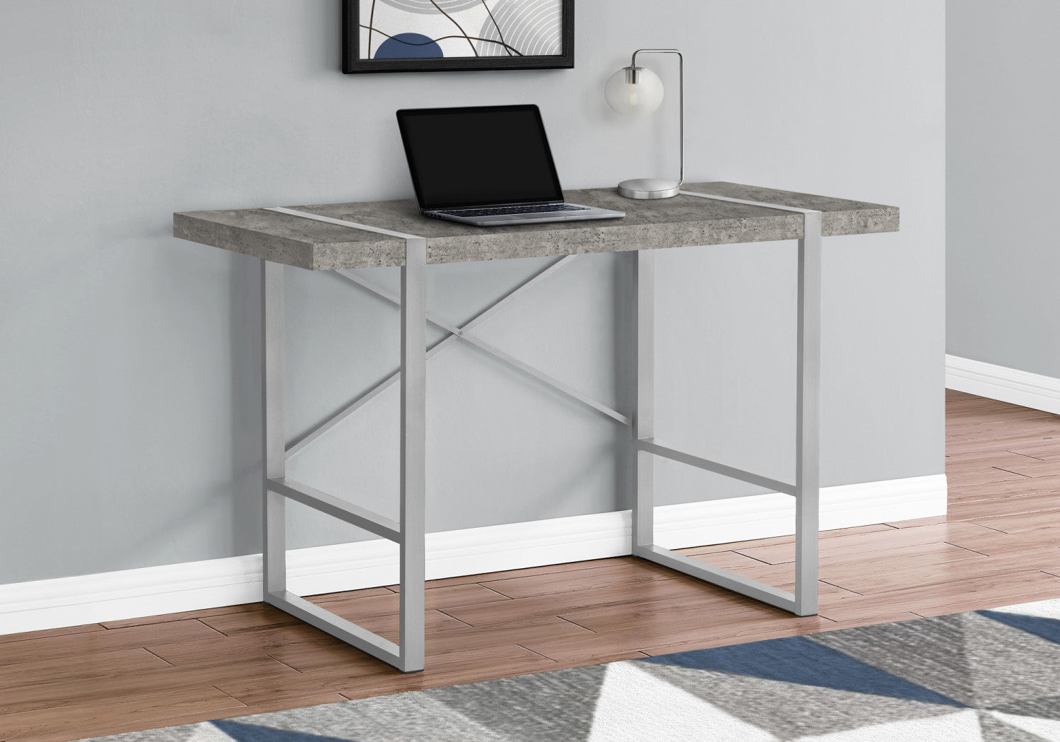 Dray Desk - Modern Concrete Grey Office Desk for Home & Workspace | Ergonomic Design for Productivity & Comfort