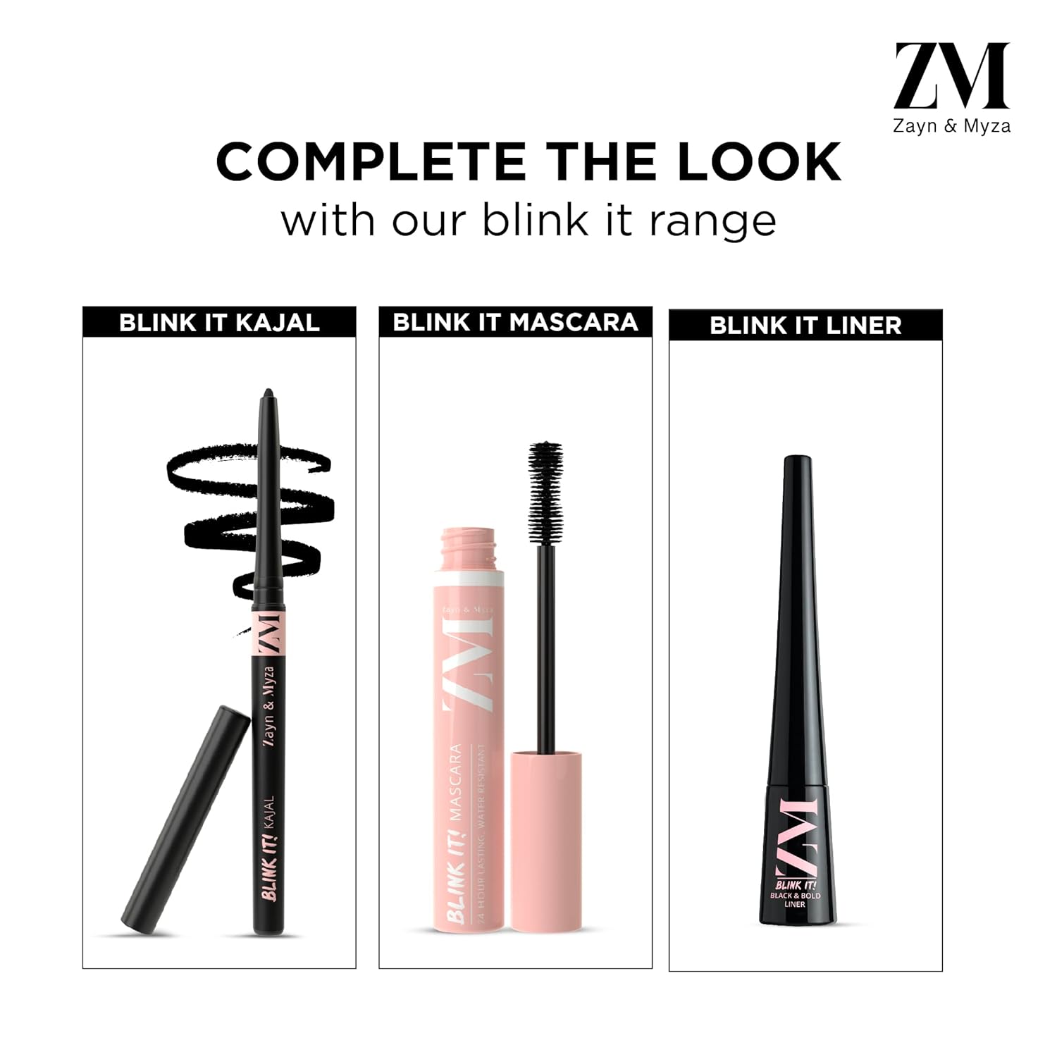 ZM Zayn & Myza Kajal Blink IT Green Eyeliner - 0.35gm Waterproof & Smudge-Proof Kohl Pencil for Dramatic Eye Makeup - Perfect for Parties, Weddings & Night Out Looks
