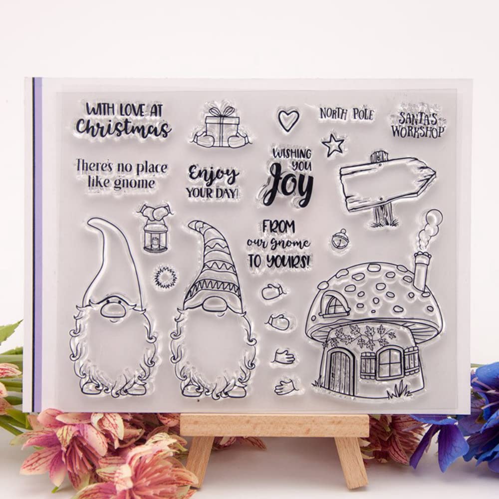 KAIZKING Clear Christmas Stamps for Scrapbooking, Card Making & Paper Crafts - Transparent Silicone Rubber Roller Stamps - Perfect for Holiday DIY Projects, Gift Tags & Memory Albums