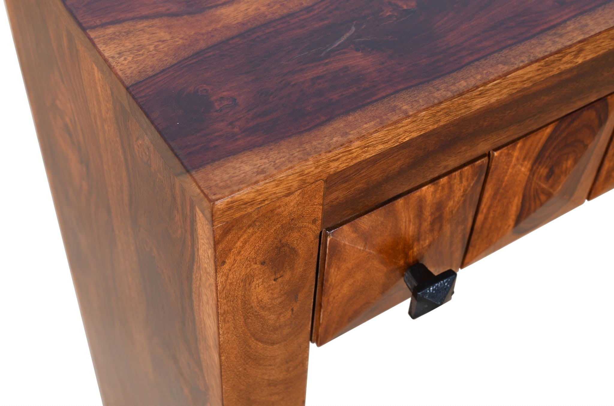 Premium Diamond Indian Sheesham Solid Wood Console Table - 100x30x80cm - Elegant Entryway, Hallway & Living Room Furniture - Handcrafted Wooden Sofa Table for Home Decor