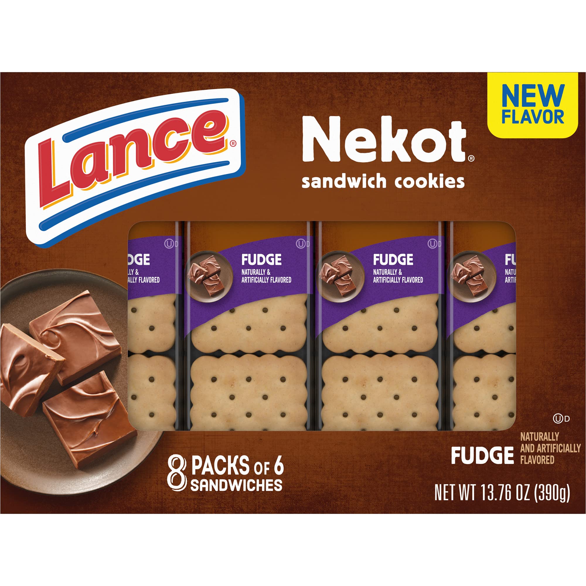 Lance Chocolate Fudge Cookies - 3 Pack | Delicious Soft Baked Cookies for Snacks, Lunch Boxes & Office Treats | Rich Chocolate Flavor | Gluten Free & Kosher Certified