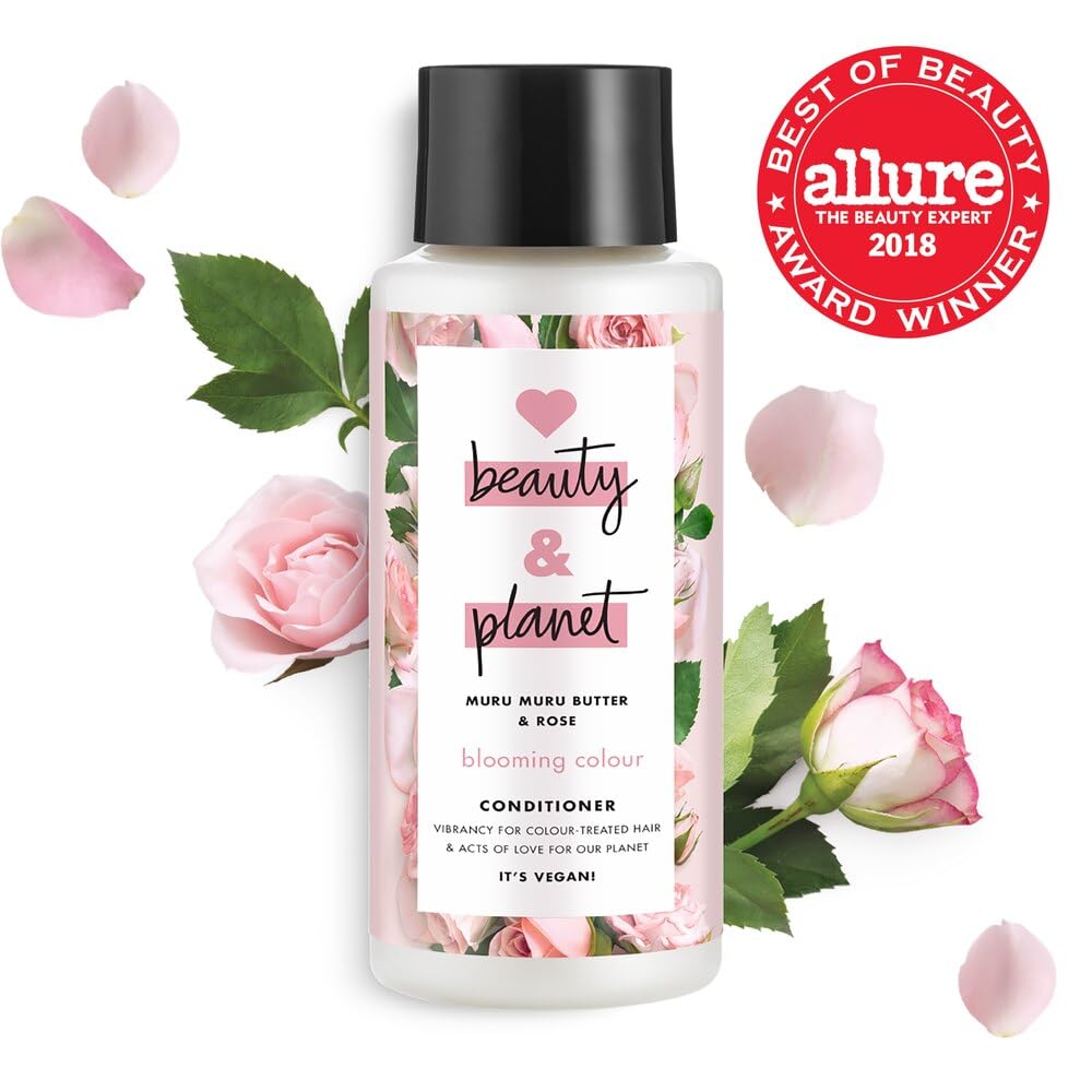 Love Beauty & Planet Murumuru Butter & Rose Color Blooming Conditioner - 8 Fl Oz for Vibrant, Healthy Hair | Ideal for Color-Treated & Dry Hair Care Routine