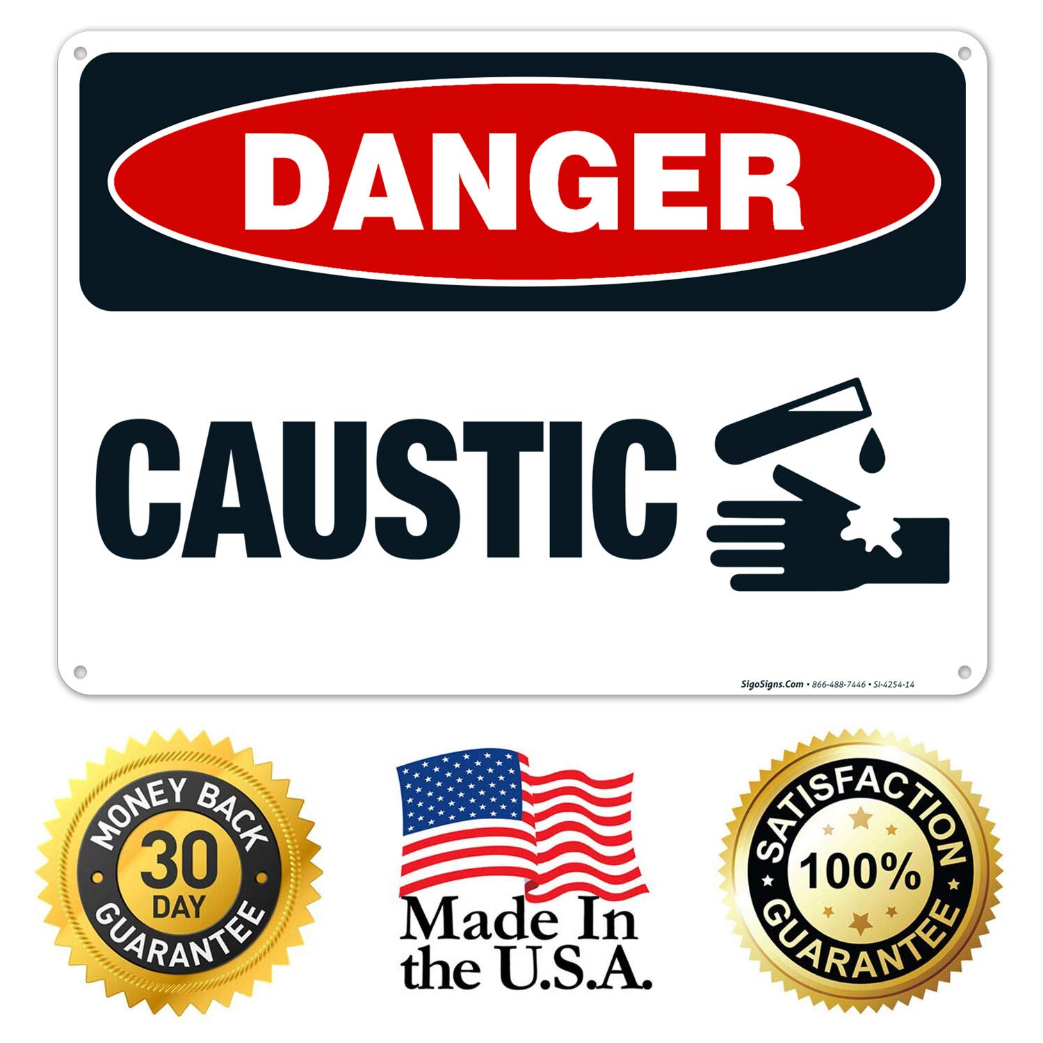 Danger Sign - OSHA Compliant, Rust-Free .040 Aluminum, 10x14 Inches (SI-4254) | Fade-Resistant for Indoor & Outdoor Use | Made in USA | Perfect for Construction Sites, Warehouses & Hazardous Areas