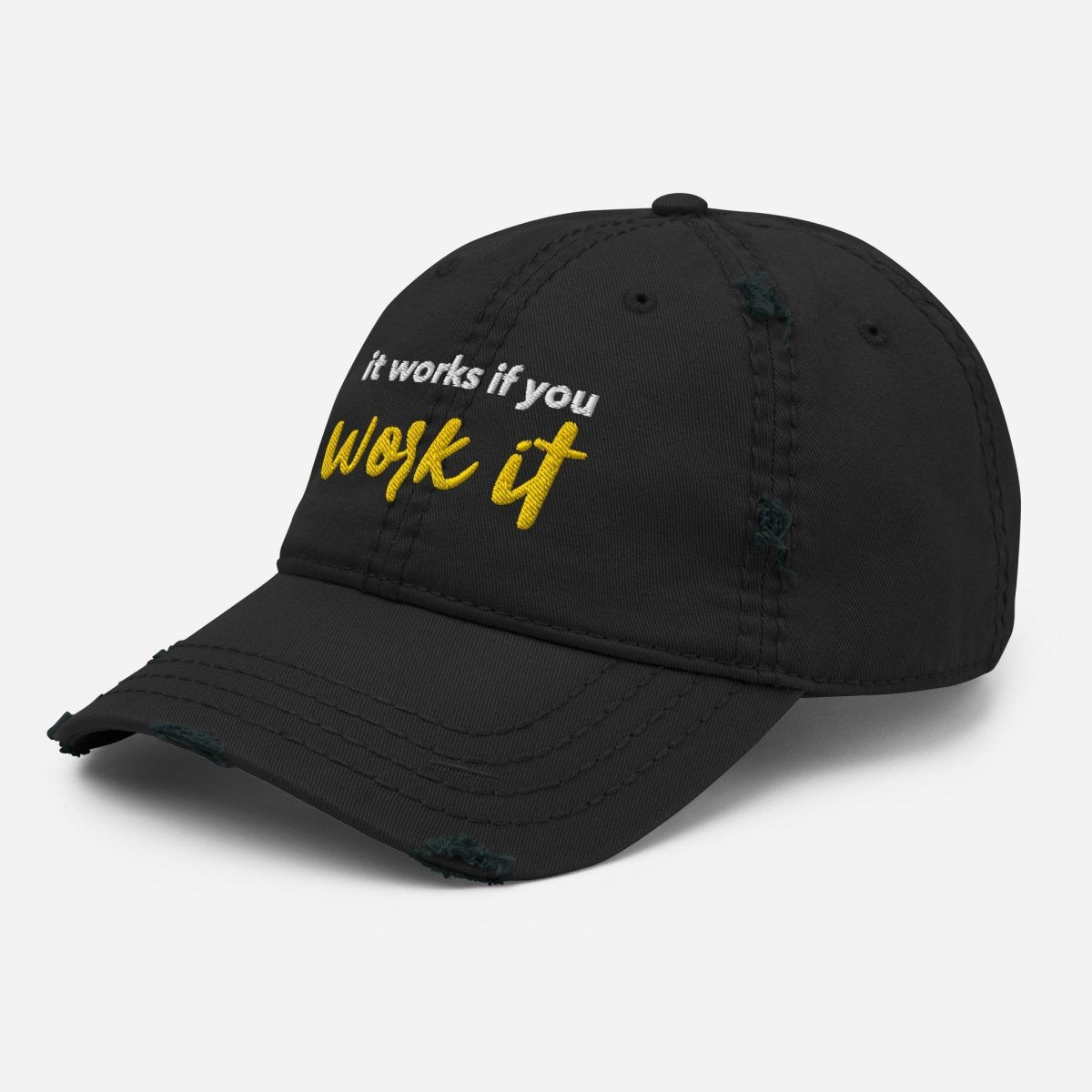 It Works If You Work It Embroidered Dad Hat - Motivational 12 Steps Recovery Cap for Men & Women - Perfect for AA Meetings, Gym Workouts and Outdoor Activities
