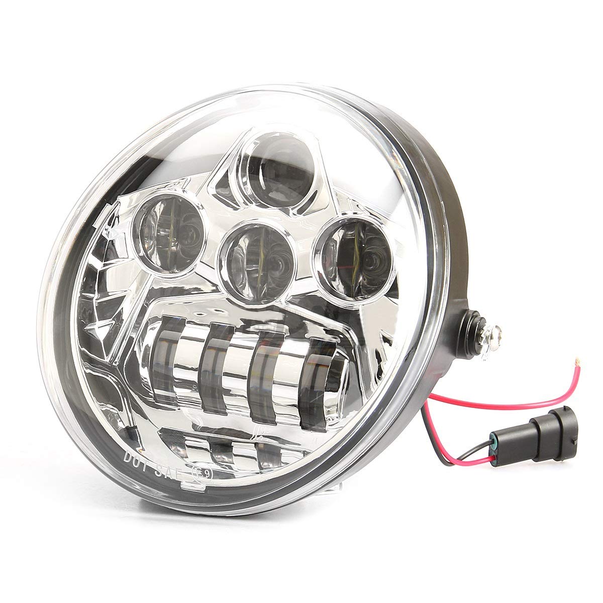 Happy-Motor V-Rod VRSCA VRSC LED Headlight Lamp - Chrome Finish for Harley Davidson Motorcycles - Perfect for Night Riding & Custom Bike Upgrades
