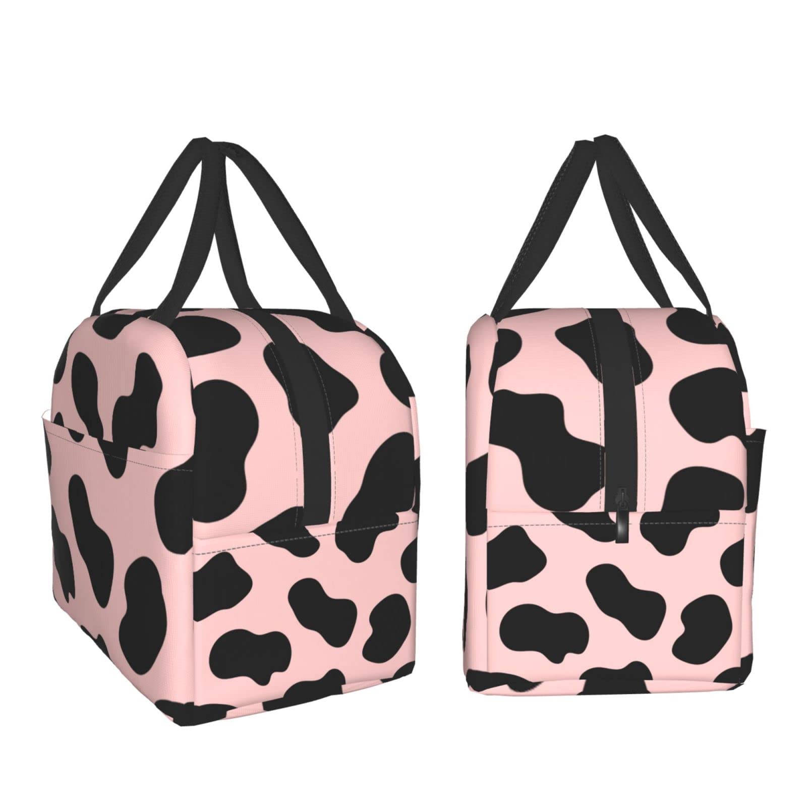 Insulated Lunch Bag for Work & Travel - Reusable Cute Cow Design Portable Meal Container for Men & Women - Perfect for Office, School, Picnic & Outdoor Activities