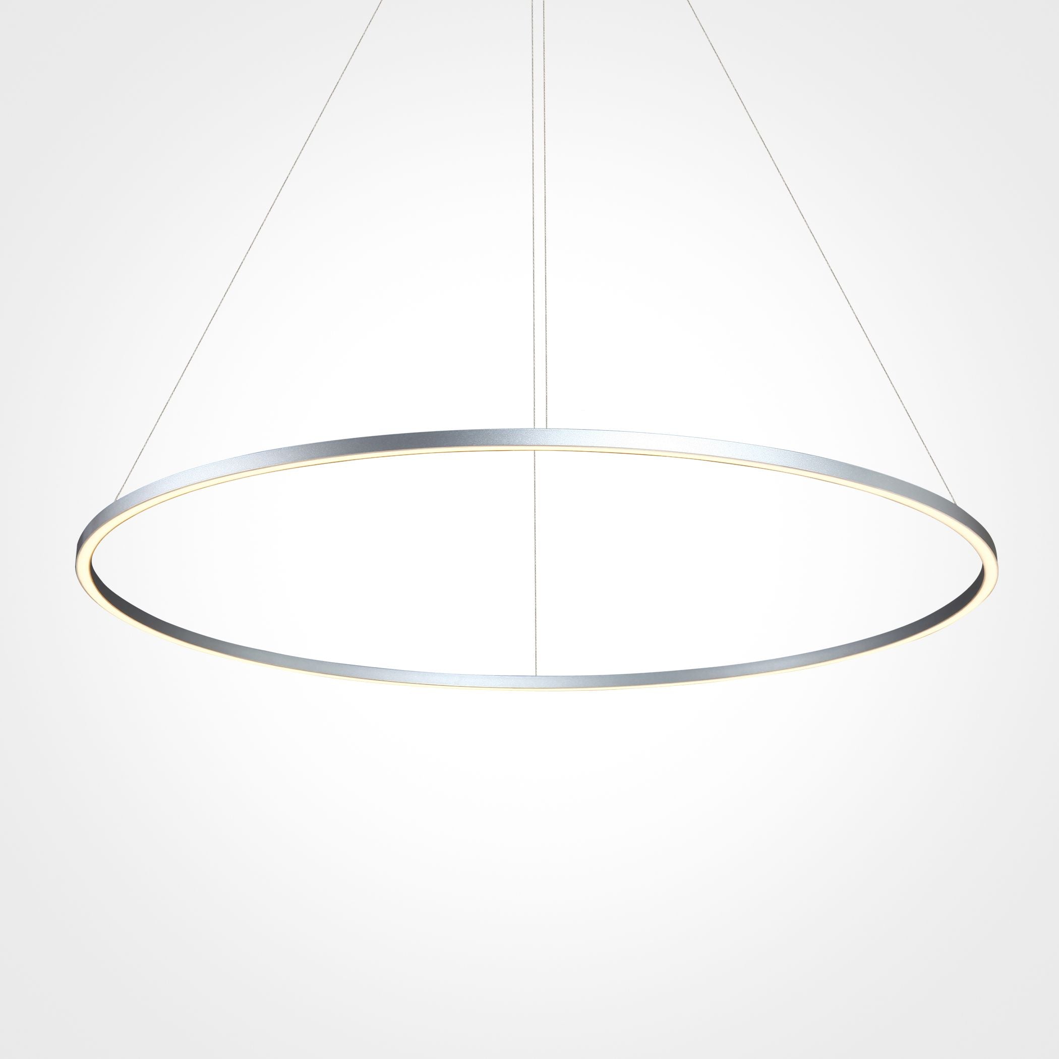 VONN Tania 72-Inch Modern Silver LED Chandelier - Circular Crystal Ceiling Light Fixture for Dining Room, Living Room & Bedroom Lighting