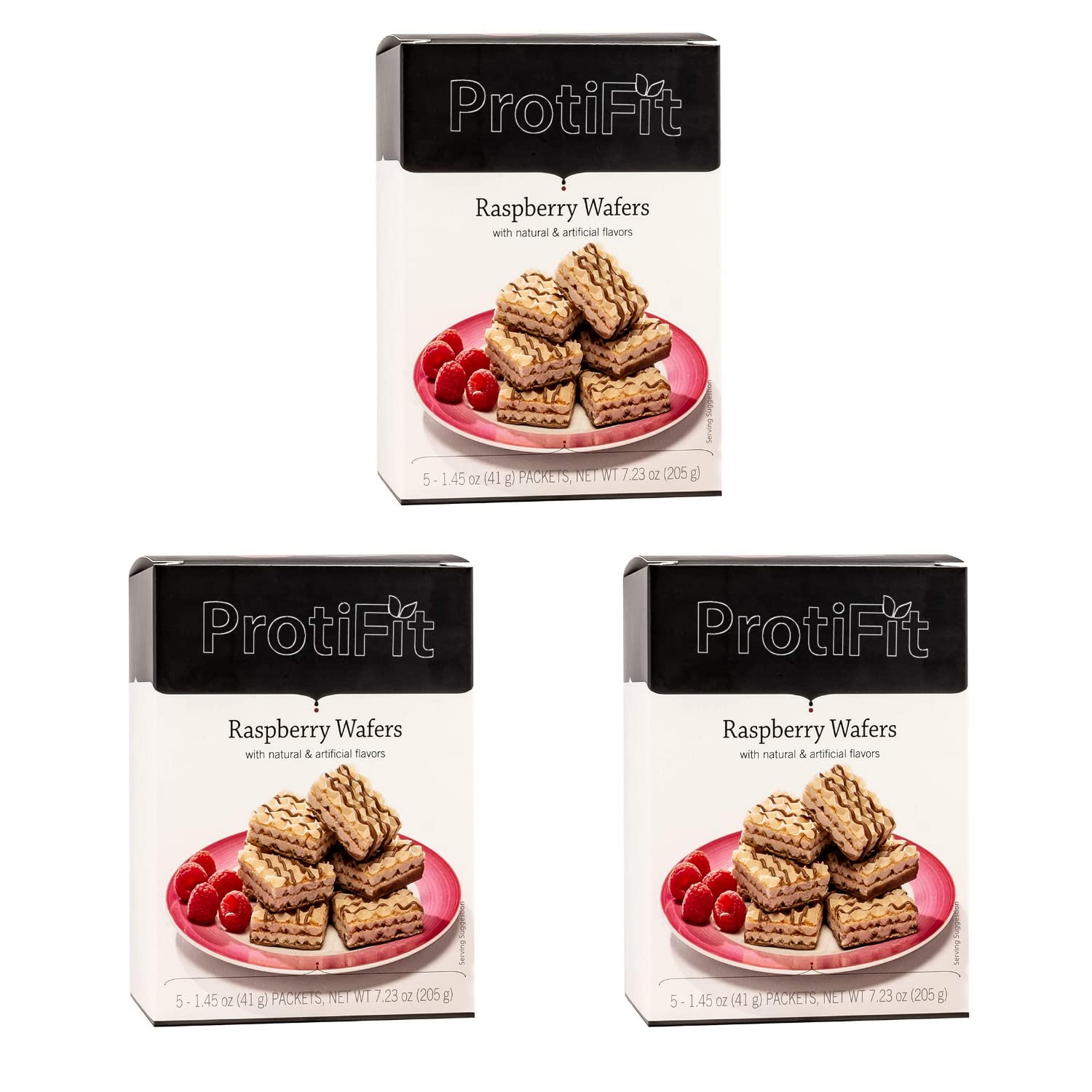 PROTIFIT - High Protein Raspberry Wafer Bar 3 Pack | 15g Protein | Low Calorie, Low Carb & Fat Free Snack | Trans Fat & Cholesterol Free | Ideal Protein Compatible | 5 Servings Per Box | Perfect for Workouts, Weight Loss & On-the-Go Nutrition