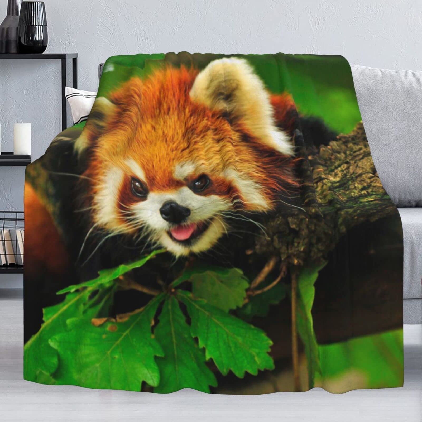 Soft Red Panda Fleece Throw Blanket 60x80 Inches - Lightweight Cozy Blanket for Couch, Sofa & Bed - Super Plush Blanket for Kids, Men & Women - Perfect for Snuggling, Lounging & Home Decor