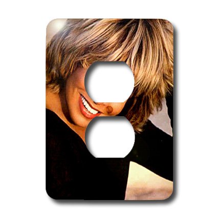 3D Rose Tina Turner 2 Plug Outlet Cover - Decorative Electrical Outlet Cover for Home & Office - Perfect for Music Fans, Bedroom, Living Room, and Studio Decor