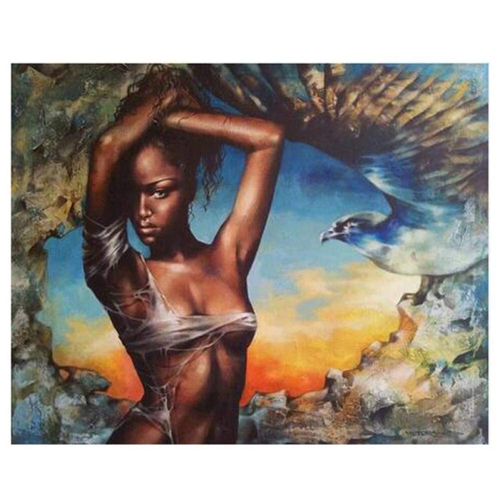 5D DIY Diamond Painting Kit - American & African Women Art, Full Square & Round Drill, 30x40cm (11.8x15.7inch) - Perfect for Home Decor, Wall Art, Gift & Stress Relief Craft Project