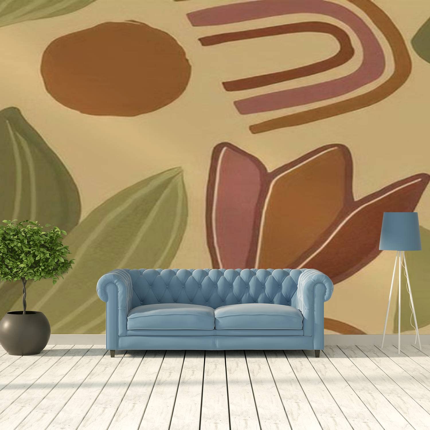 Modern 3D Geometric Peel and Stick Wallpaper - Seamless Floral Abstract Removable Wall Mural for Living Room, Bedroom & TV Background - Perfect for Home Decor, Accent Walls and DIY Interior Design Projects