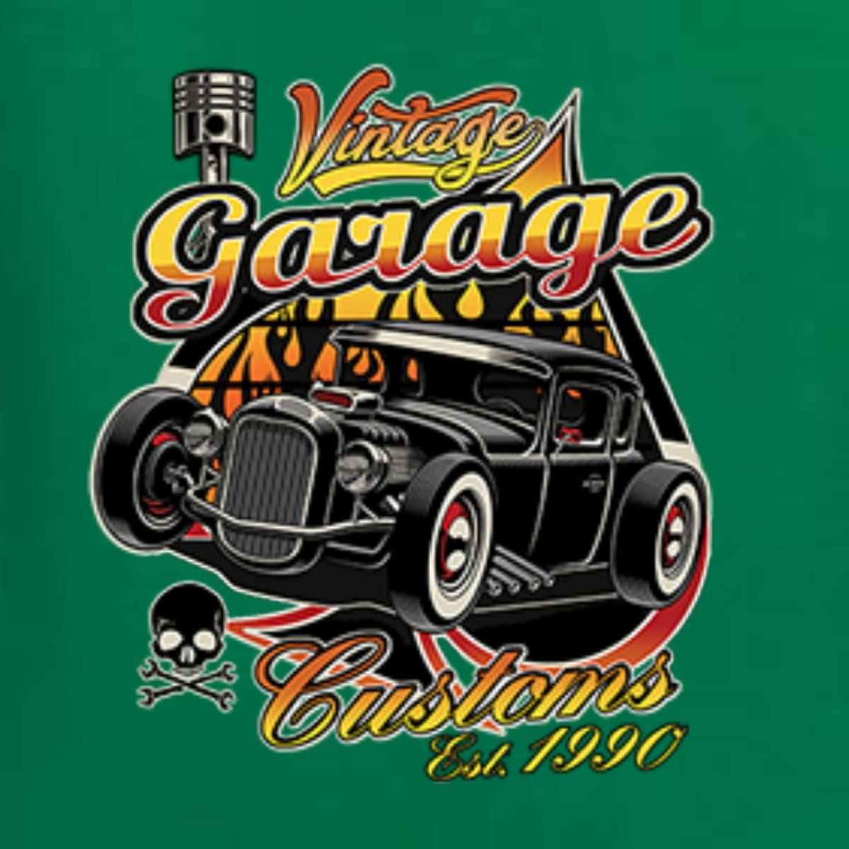 Vintage 1990 Hot Rod Classic Car & Truck Long Sleeve Shirt for Men - Retro Garage Custom Apparel for Car Shows, Cruising & Automotive Enthusiasts