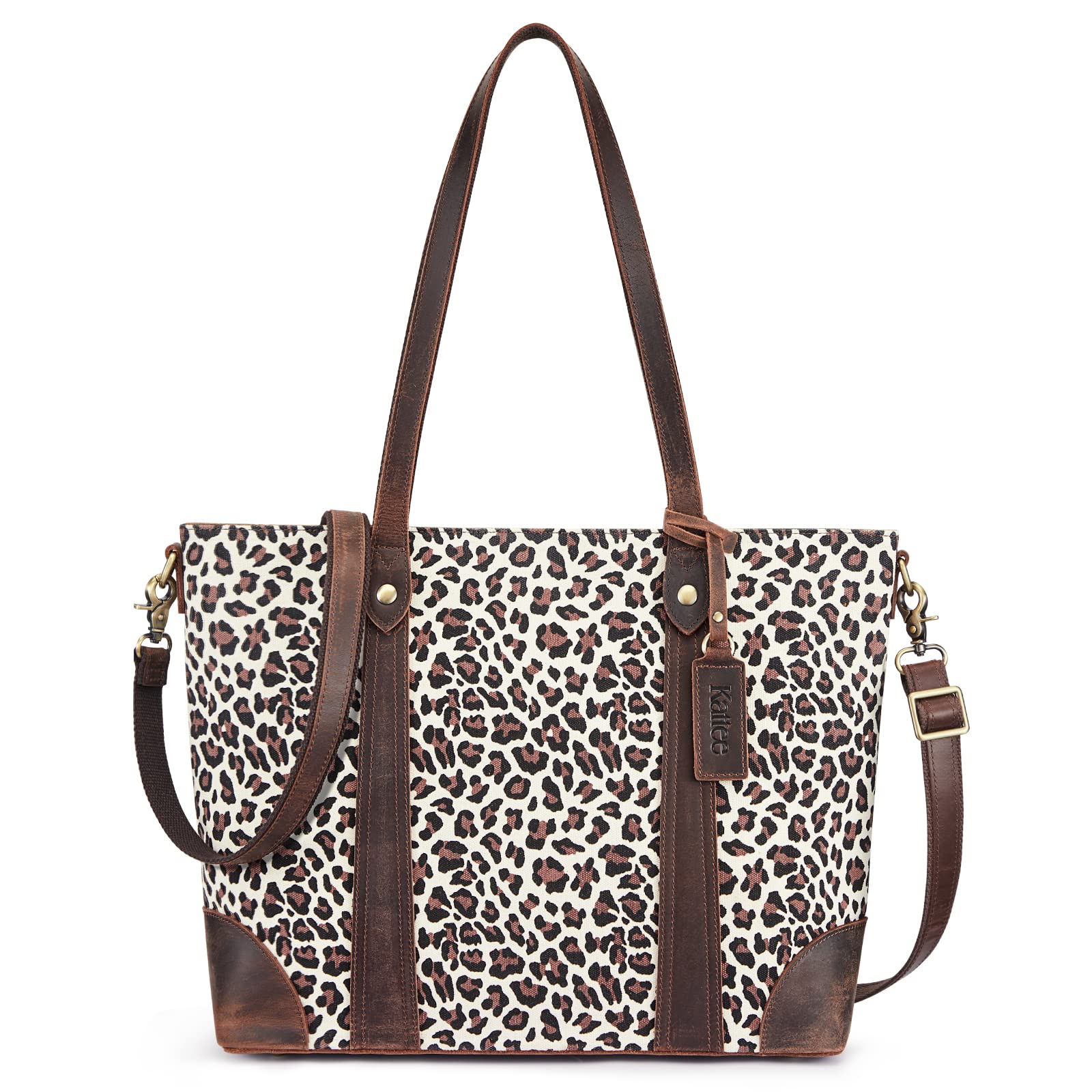 Kattee Leather Tote Bag for Women - Large Work Shoulder Purse for Office & Travel