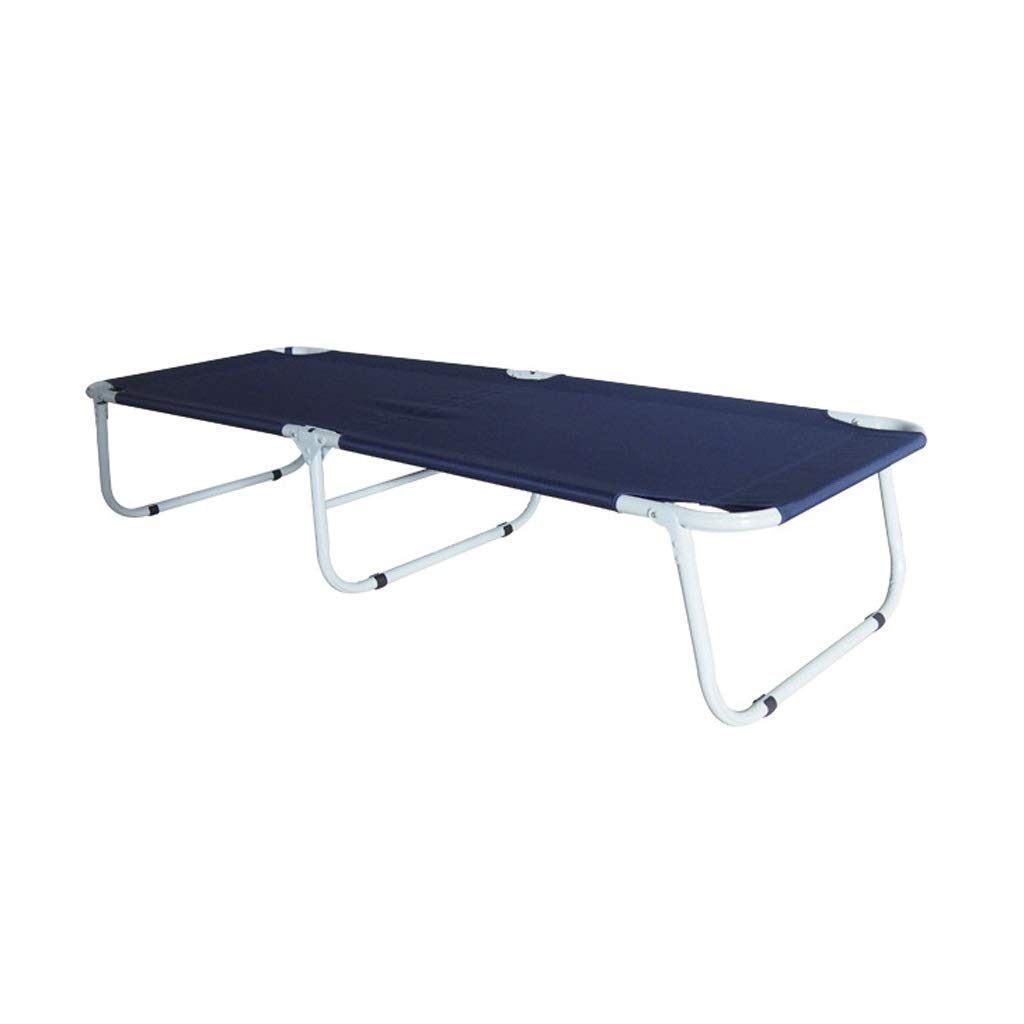 Portable Folding Camping Bed with 600D Oxford Fabric & Metal Frame - Adjustable Office Guest Bed, Lightweight for Outdoor Camping, Travel, Home Use (190cm, Blue) - Perfect for Camping Trips, Guest Rooms & Small Spaces