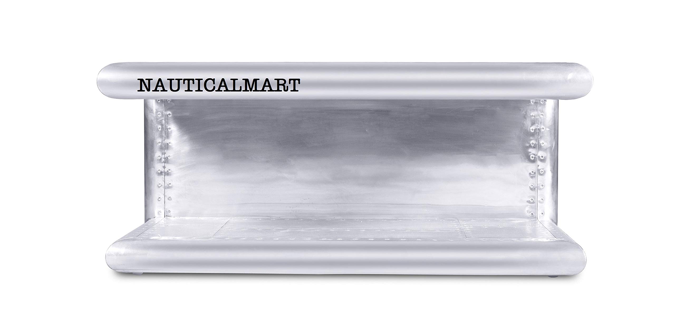Nautical-Mart Modern Aviator Coffee Table - Aluminum Office Desk for Home & Office Decor - Perfect for Living Room, Study & Workspace Furniture