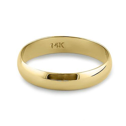 14K Solid Yellow Gold 4mm Dome Wedding Band Ring for Men & Women - Perfect for Engagement, Anniversary, and Everyday Wear