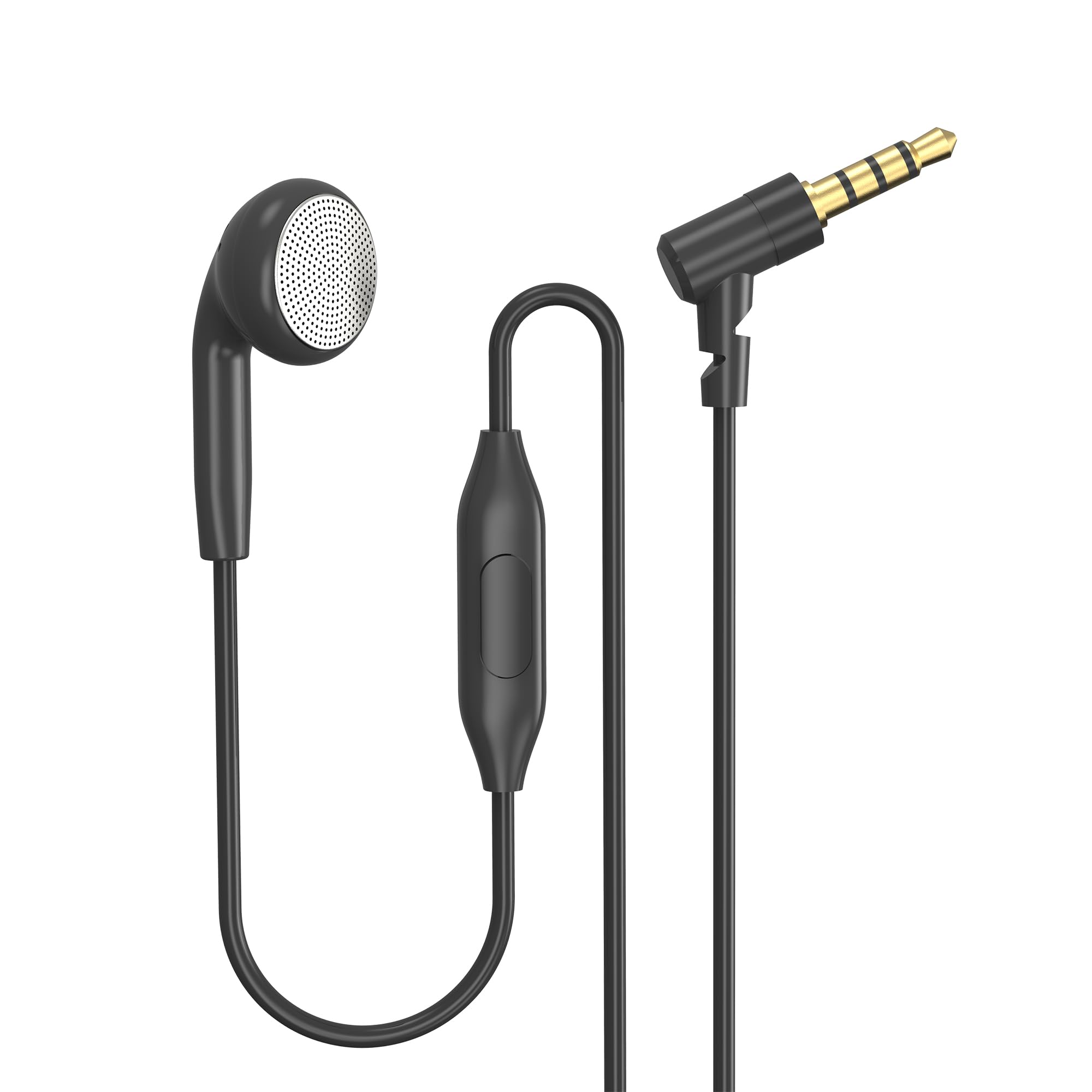 Single-Sided Headset with Microphone - Noise Cancelling Earphone with Call/Music Controls for Driving, Meetings & Online Classes - 3.5mm Wired Headphones Compatible with PC, Laptop, Smartphone (120cm Cable) - Perfect for Remote Work, Gaming & Customer Service