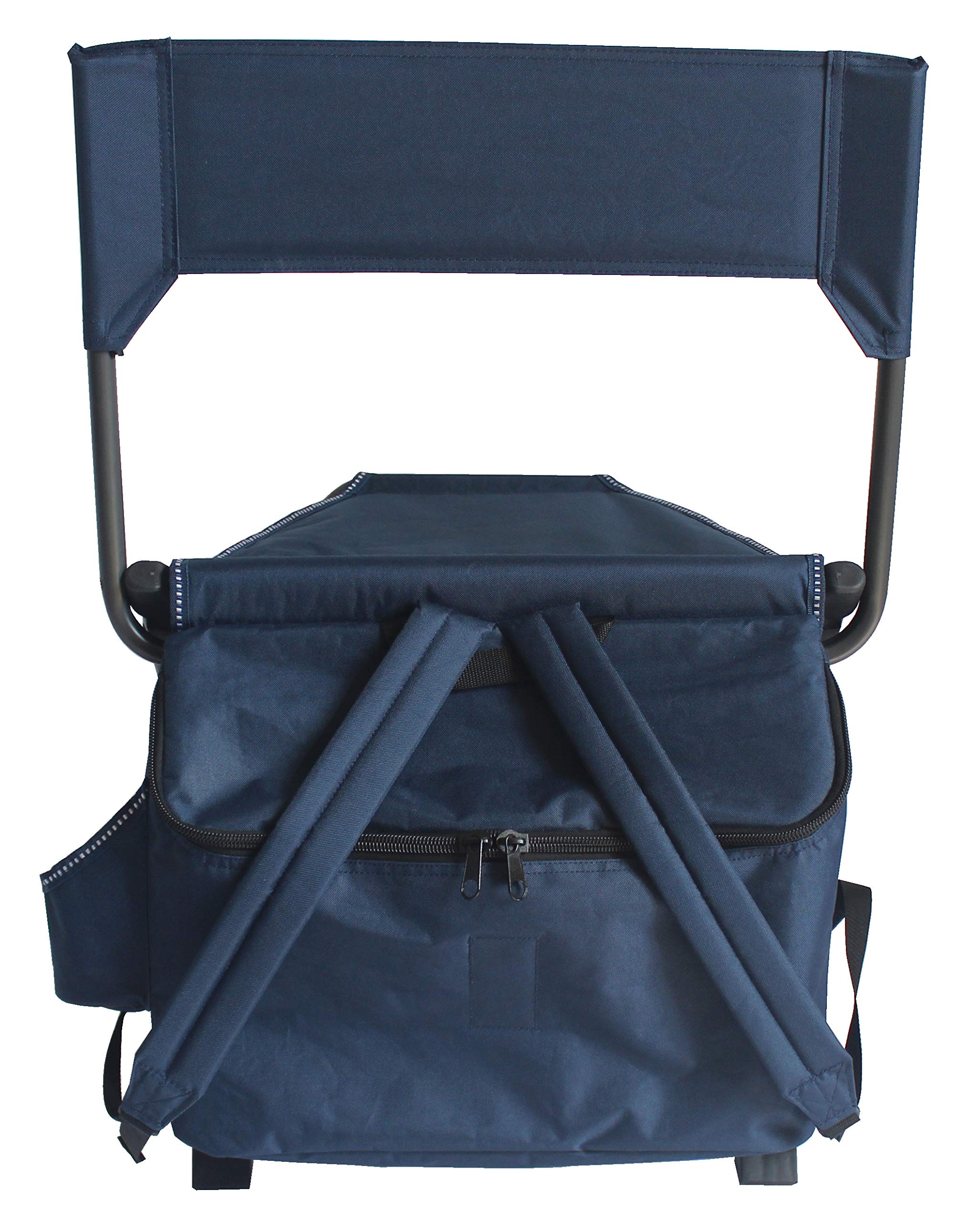 Zenithen Limited Portable Foldable Backpack Chair - Lightweight Camping Chair for Hiking, Outdoor Recreation, Sporting Events & Beach - Compact Folding Design with Carry Strap (Dark Blue, 1 Pack) - Perfect for Camping, Picnics, Tailgating & Backyard Relaxation
