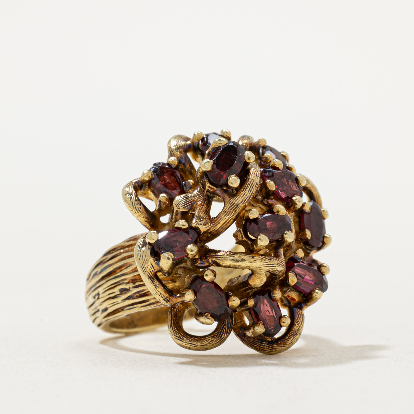 Garnet Cluster Cocktail Ring - 2.50 Carat Total Weight (CTW) - Size 6.25 - Elegant Statement Jewelry for Parties, Weddings & Special Occasions