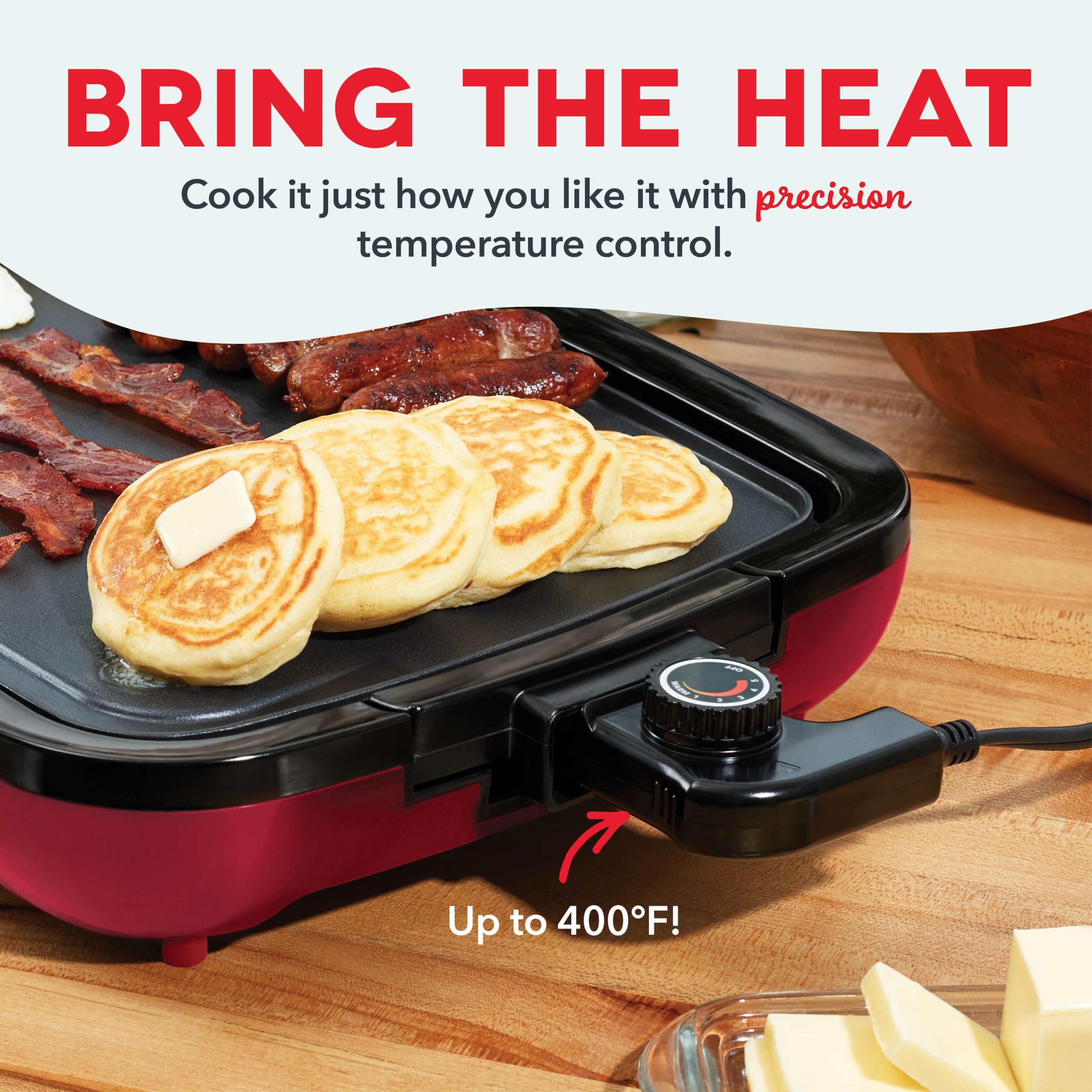 DASH Deluxe 1500-Watt Electric Griddle with Removable Nonstick Cooking Plate - 20