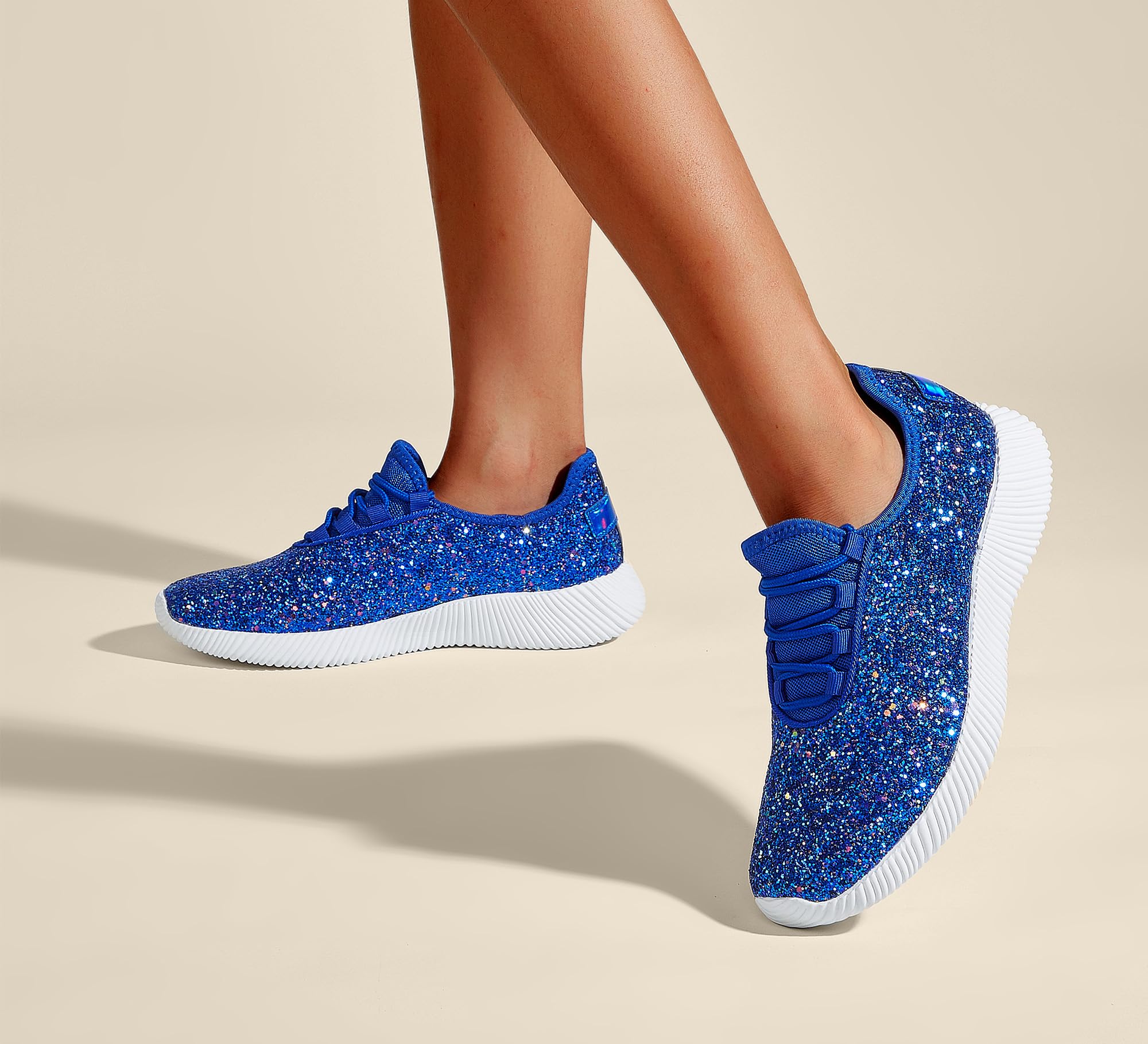 K KIP WOK Women's Fashion Glitter Sneakers - Slip On Running Shoes, Lightweight Tennis Walking Shoes for Women | Perfect for Gym, Workout, Casual Wear & Daily Activities