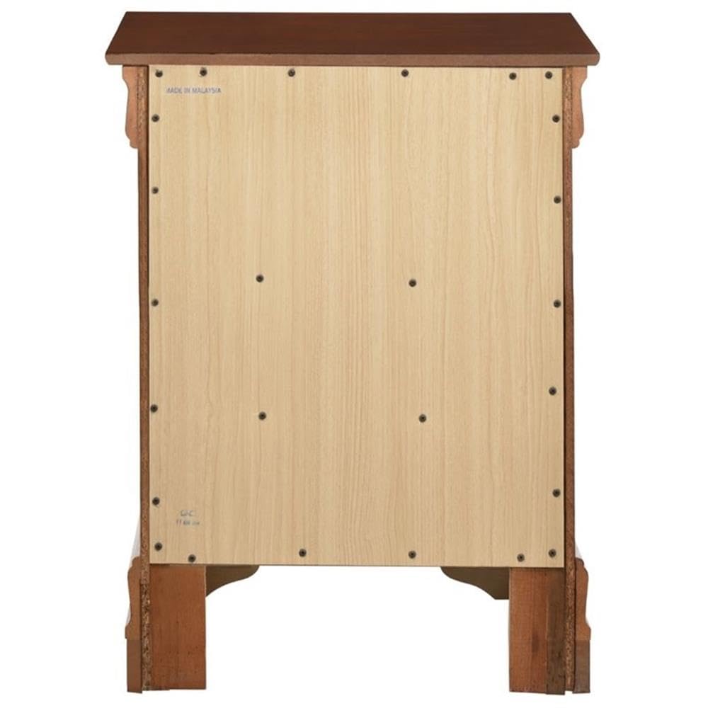 Glory Furniture Louis Phillipe 3-Drawer Cherry Nightstand - Elegant Bedside Table for Bedroom Decor & Storage