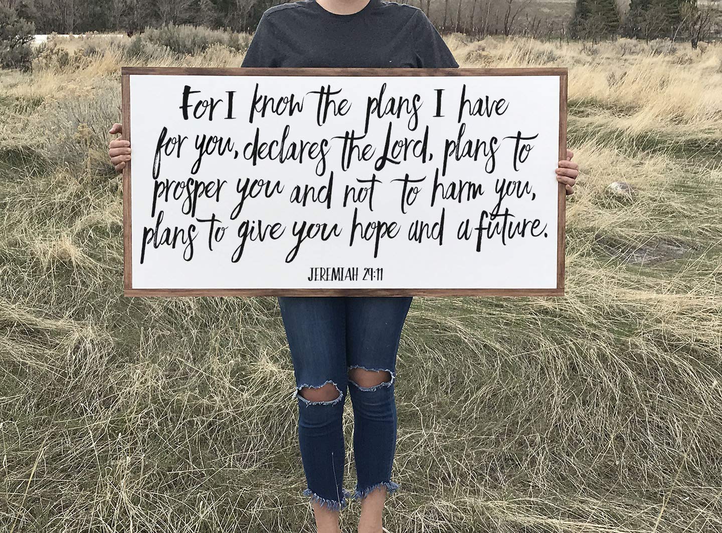 Farmhouse Bible Verse Wall Art - Jeremiah 29:11 Sign for Home Decor