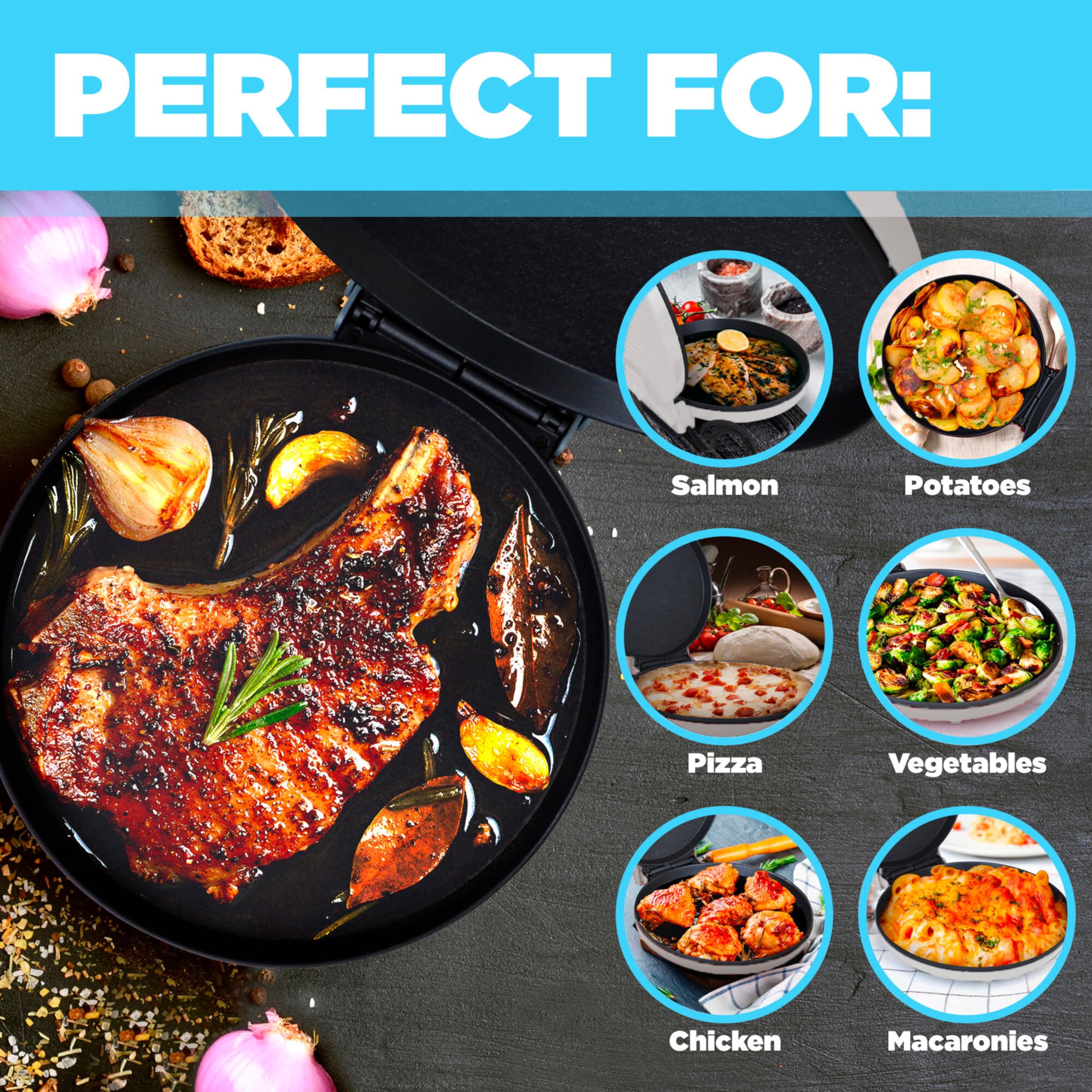 **Courant 12-Inch Electric Pizza Maker & Calzone Maker - Non-Stick Plates, Cool-Touch Handle, Indoor Countertop Oven for Home, School, or Dorm - Perfect for Quick Meals, Parties, and Family Gatherings**