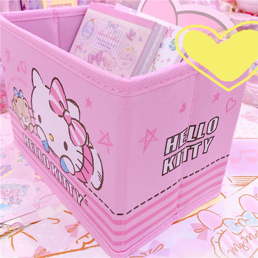 Kerr's Choice Collapsible Storage Bin - Foldable Cat Basket for Kitty Supplies | Cute Kawaii Office Desk Organizer & Room Decor | Perfect for Pet Accessories, Stationery Storage, and Home Organization