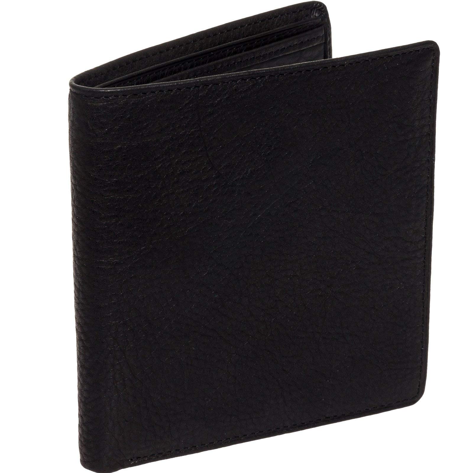 Men's RFID Blocking Hipster Wallet - Slim Minimalist Leather Bifold Wallet for Men (Black) | Perfect for Travel, Everyday Use & Gift Giving