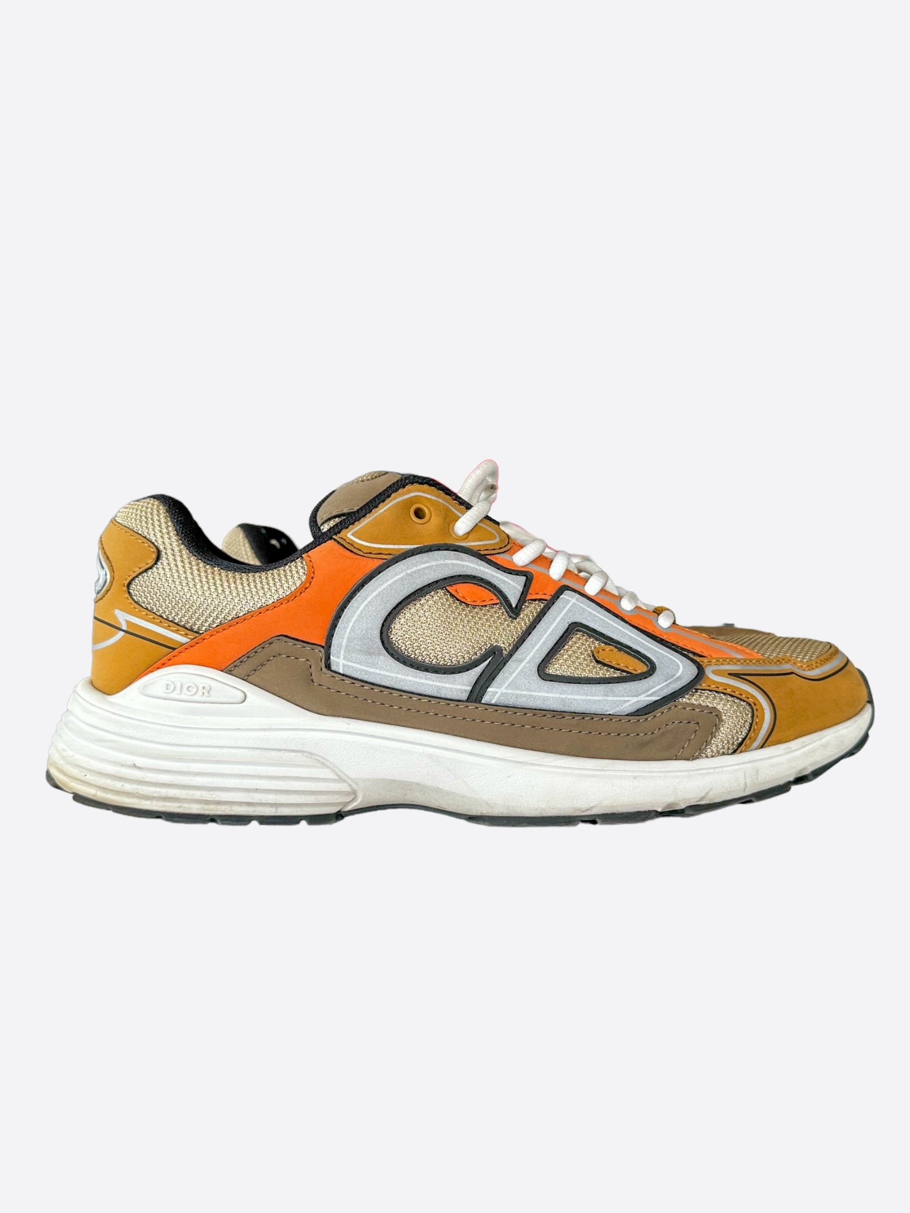 Dior B30 Sneakers for Men & Women - Brown & Orange Casual Shoes | Comfortable & Stylish for Everyday Wear, Travel & Street Fashion