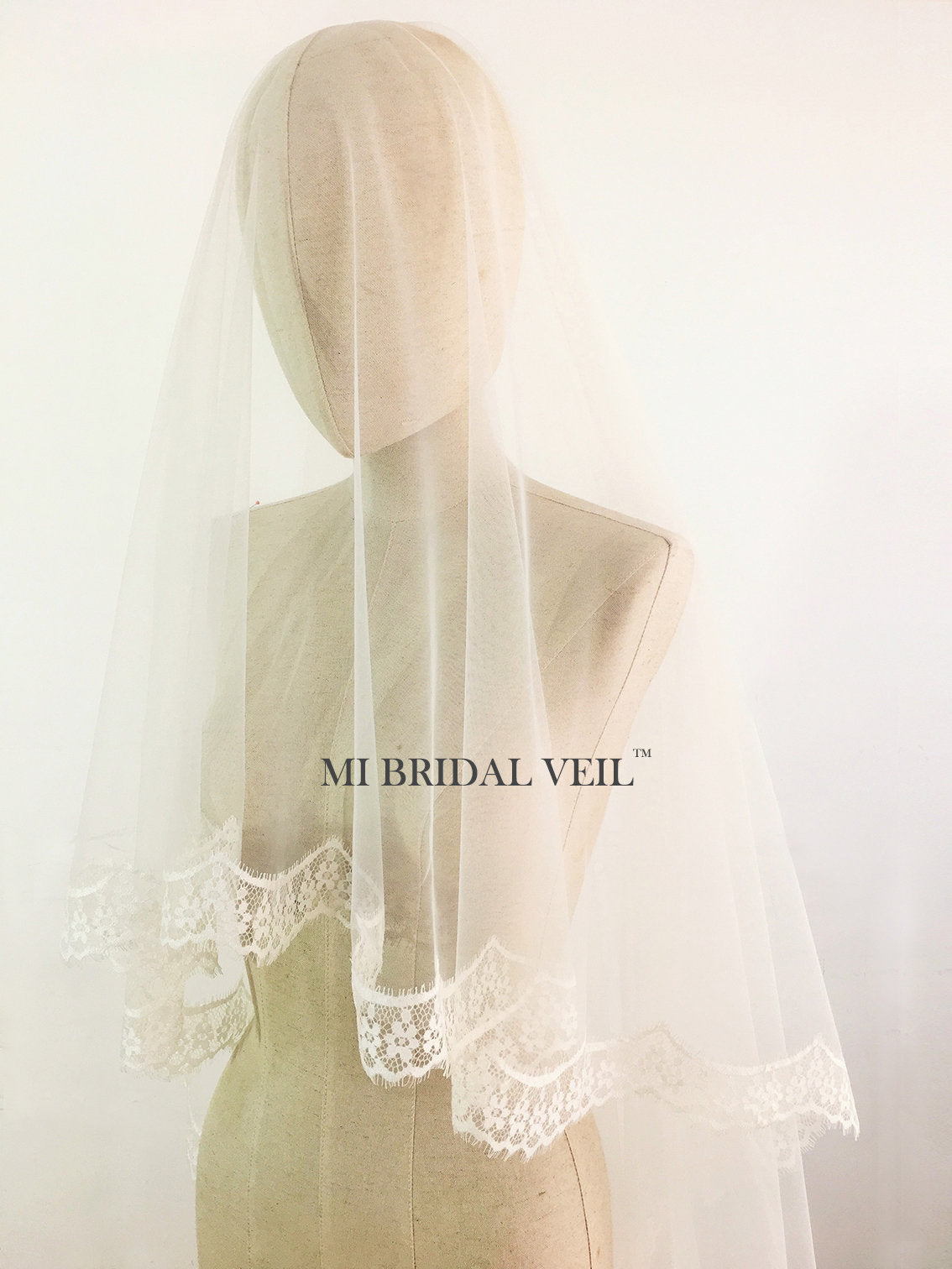 Boho Cathedral Lace Wedding Veil with Subtle Flower Embroidery - Elegant Bridal Accessory for Boho, Vintage & Romantic Weddings