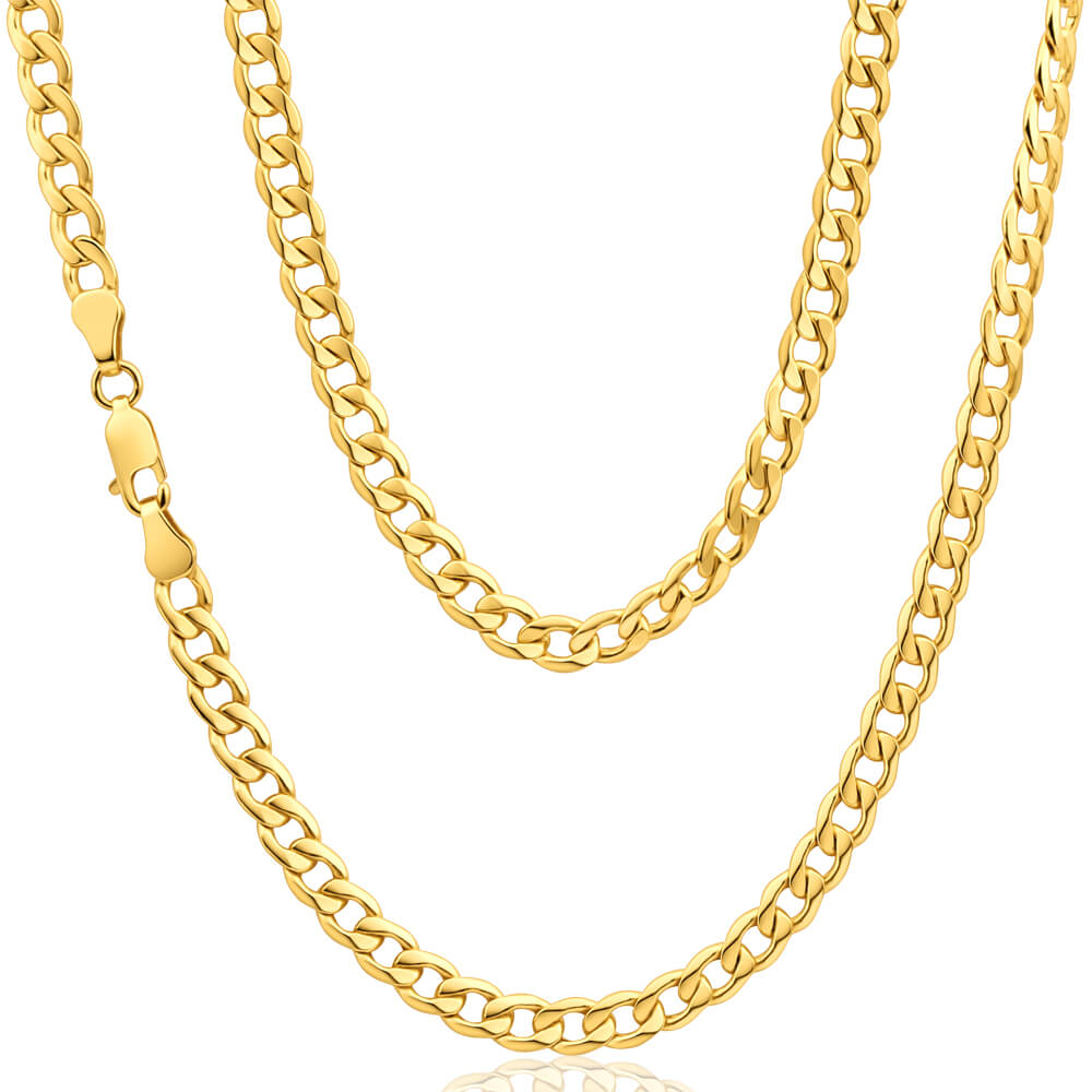 9ct Yellow Gold Filled Curb Chain Necklace for Women - Elegant & Durable Jewelry for Everyday Wear, Parties & Special Occasions