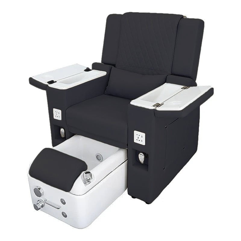 Electric Massage Pedicure Chair Foot Spa Sofa with Wide Tap Handle - Beige & Grey Color - Perfect for Home Spa, Nail Salons & Relaxation Therapy