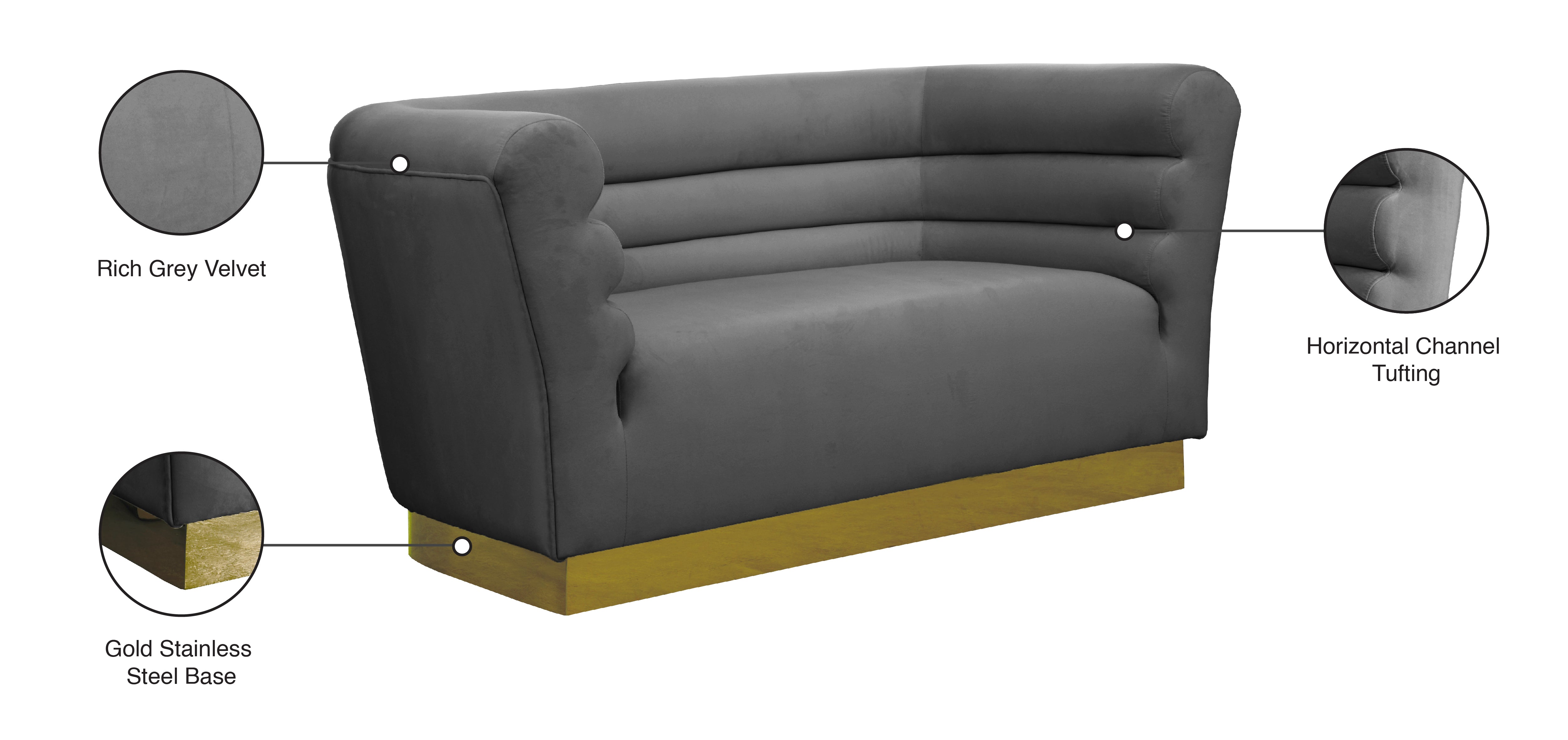Bellini Velvet Loveseat - Modern Small Sofa for Living Room, Apartment & Office | Soft Upholstered 2-Seater Couch with Sturdy Wooden Legs | Perfect for Cozy Spaces, Small Homes & Reading Nooks
