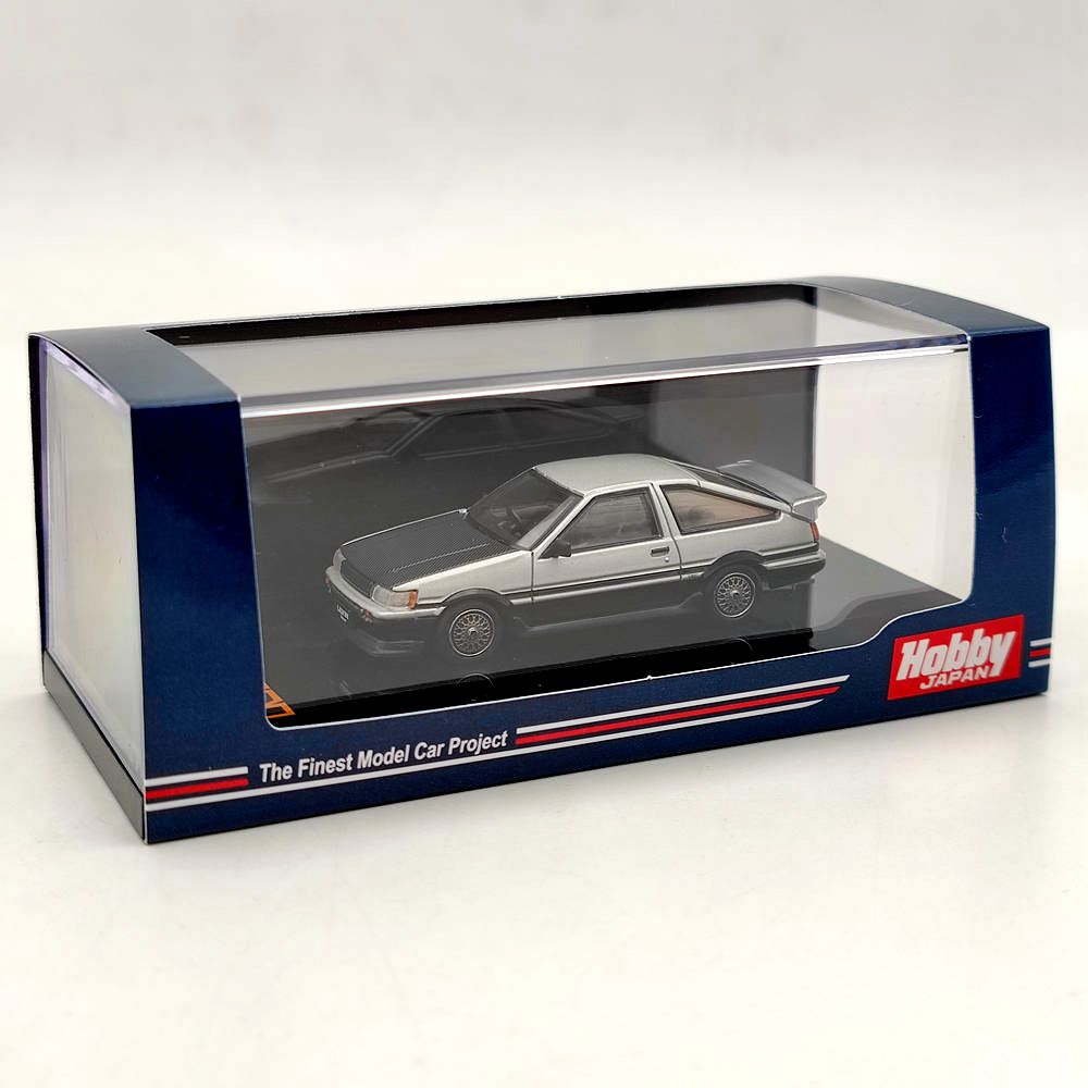 1/64 Scale Hobby Japan TOYOTA COROLLA LEVIN AE86 3-Door Custom Silver Diecast Model Car - Limited Edition Collectible Toy for Car Enthusiasts & Gift for Anime Fans (HJ641037CSK) | Perfect for Display, Collection, and Initial D Anime Themed Decor