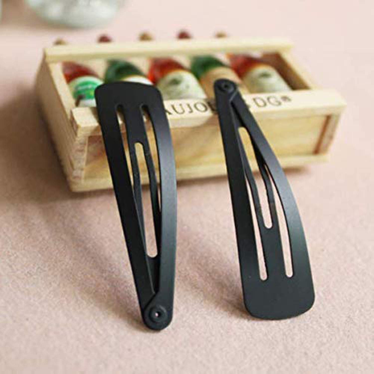 GuruEmbellish Black Metal Tic Tac Hair Clips for Women & Girls - 24 Pairs of Stylish Hair Accessories for School, Work & Special Occasions