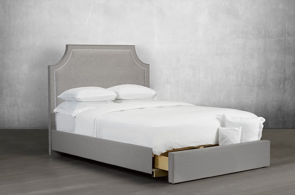 Canadian Made Piper Platform Bed Frame - Solid Wood Queen Size Bed with Storage - Modern Minimalist Design for Bedroom, Guest Room & Small Spaces