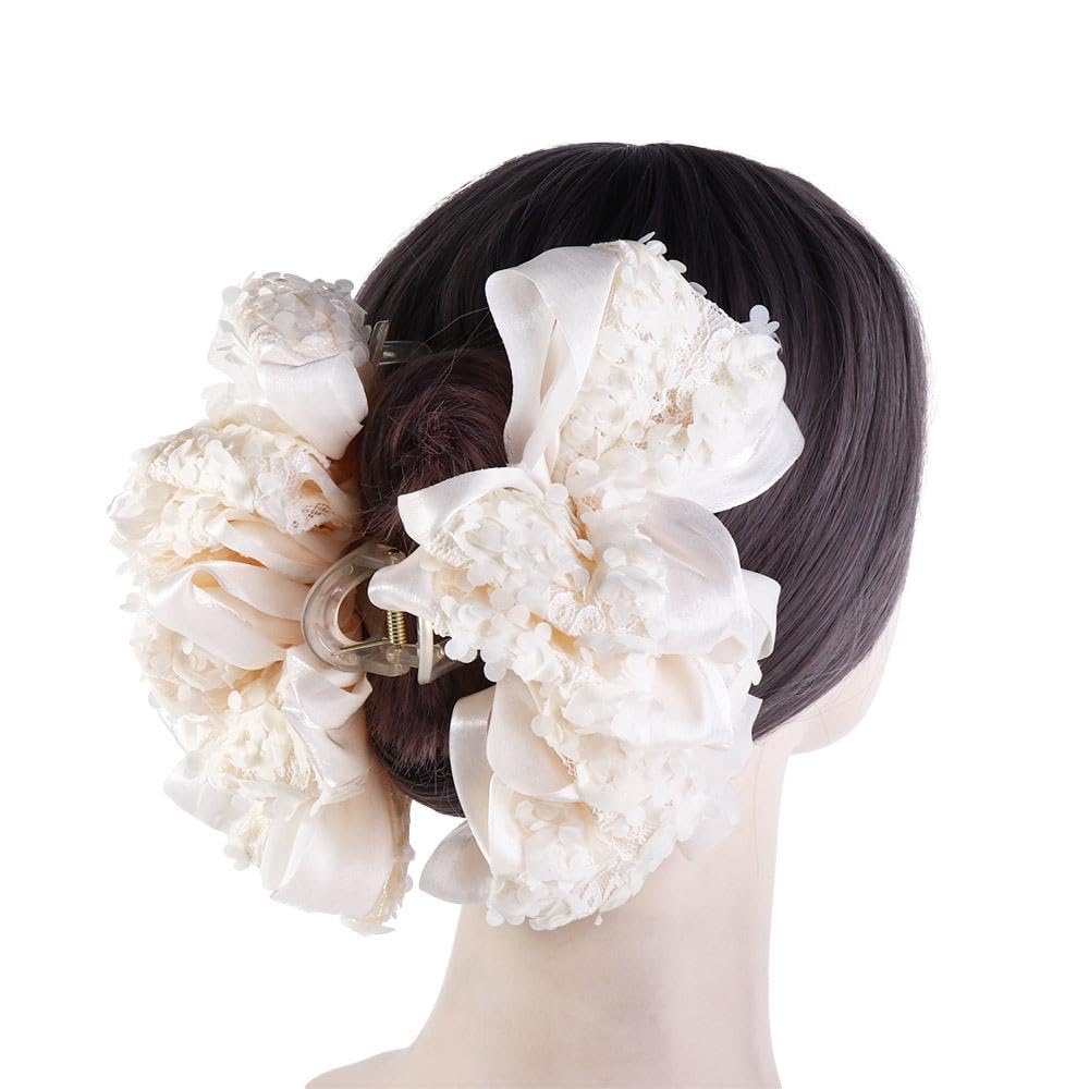 Elegant Bow Hair Claw Clip - Large Princess Style Barrettes for Ponytails & Updos | Women's Fashion Hair Accessories (Black) | Perfect for Weddings, Parties & Everyday Wear