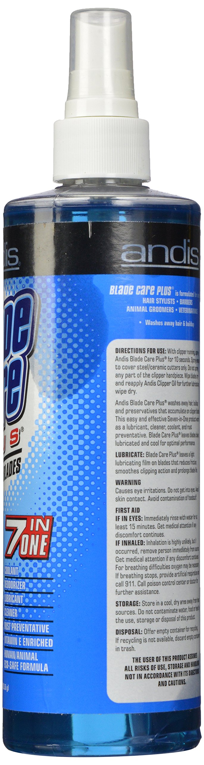 Andis Blade Care Plus Spray - 16 oz | Clipper Blade Lubricant & Coolant for Hair Clippers & Trimmers | Extends Blade Life & Reduces Friction | Professional Salon & Home Grooming Use