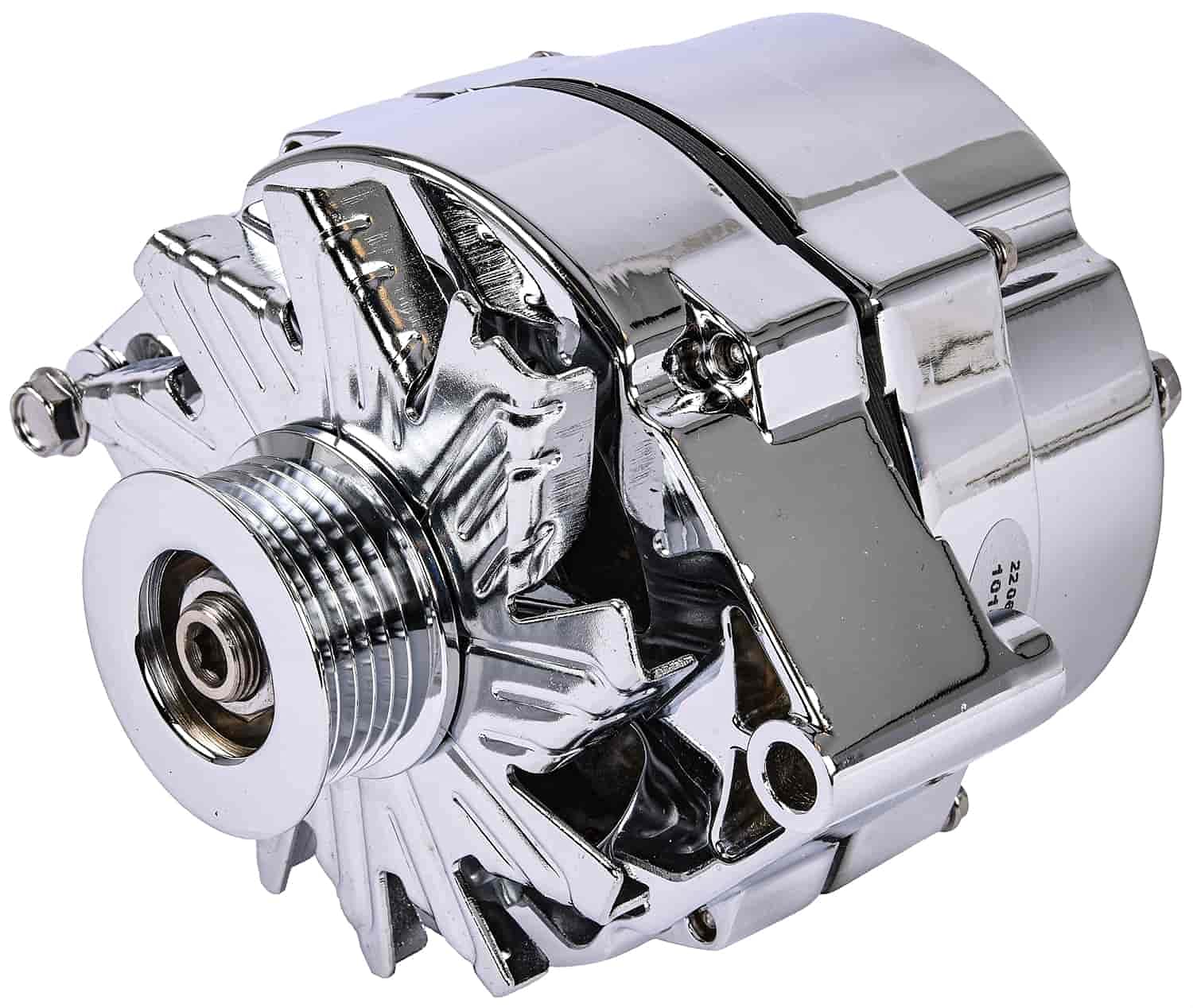JEGS 10109 Chrome 1-Wire GM Alternator 100 Amps Single 6-Rib Serpentine Pulley - High Performance Replacement for GM Vehicles - Perfect for Car Restoration & Hot Rod Upgrades