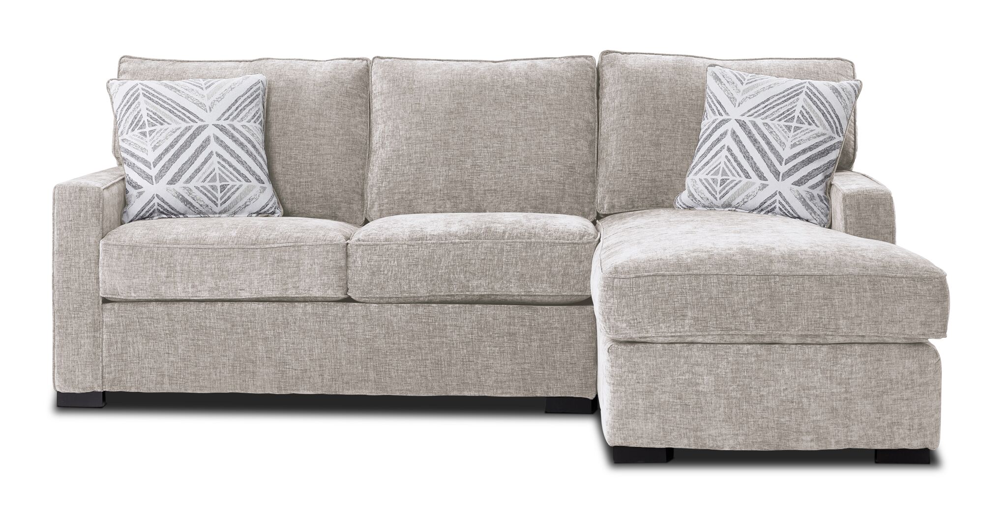 Charlotte 2-Piece Sectional Sofa with Right Facing Chaise - Modern Living Room Furniture for Small Spaces | Comfortable Air Fabric Couch for Apartments & Cozy Homes