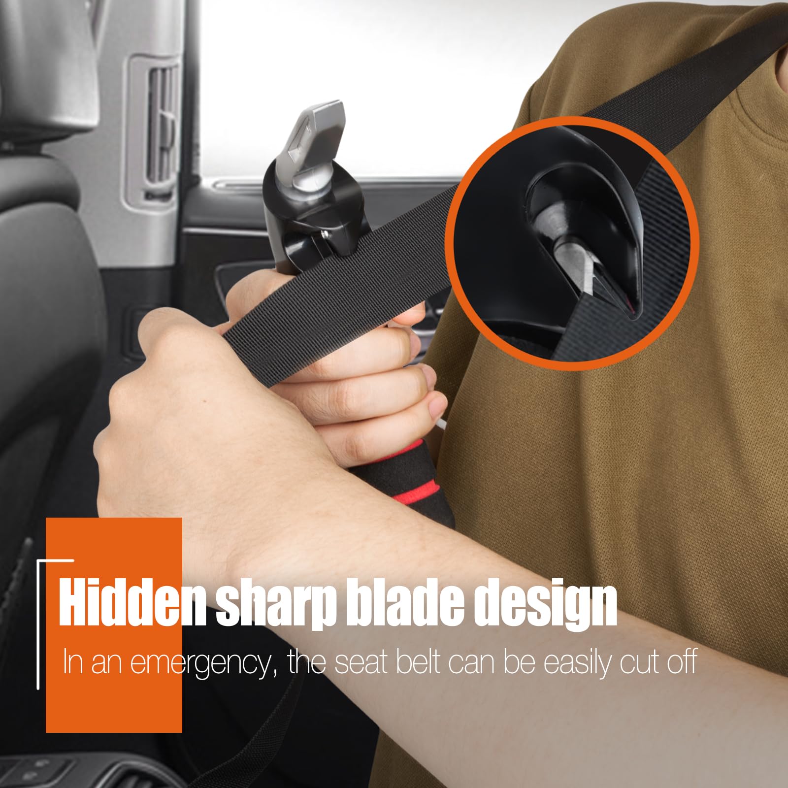 Elderly Car Door Handle Assist - Multifunction Car Door Latch Handle for Seniors & Handicapped (Red) | Mobility Aid for Easy Car Entry/Exit | Ideal for Arthritis & Limited Mobility Users