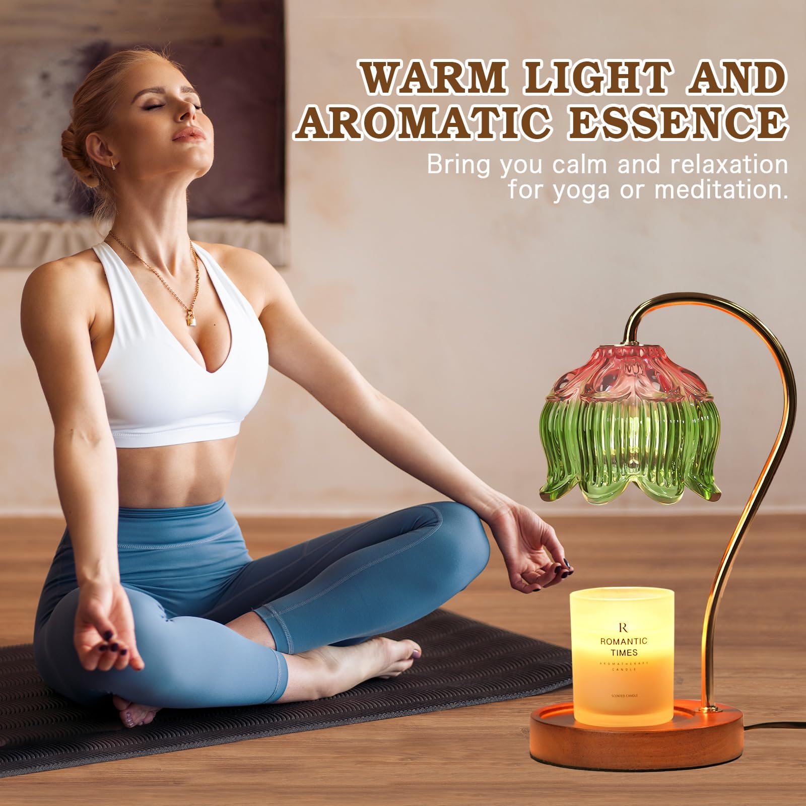 Electric Candle Warmer Lamp with Timer - Glass Aromatic Wax Melter for Home Decor, Birthday Gifts for Women, Mom & Friends - Perfect for Relaxation, Romantic Dinners & Spa Nights