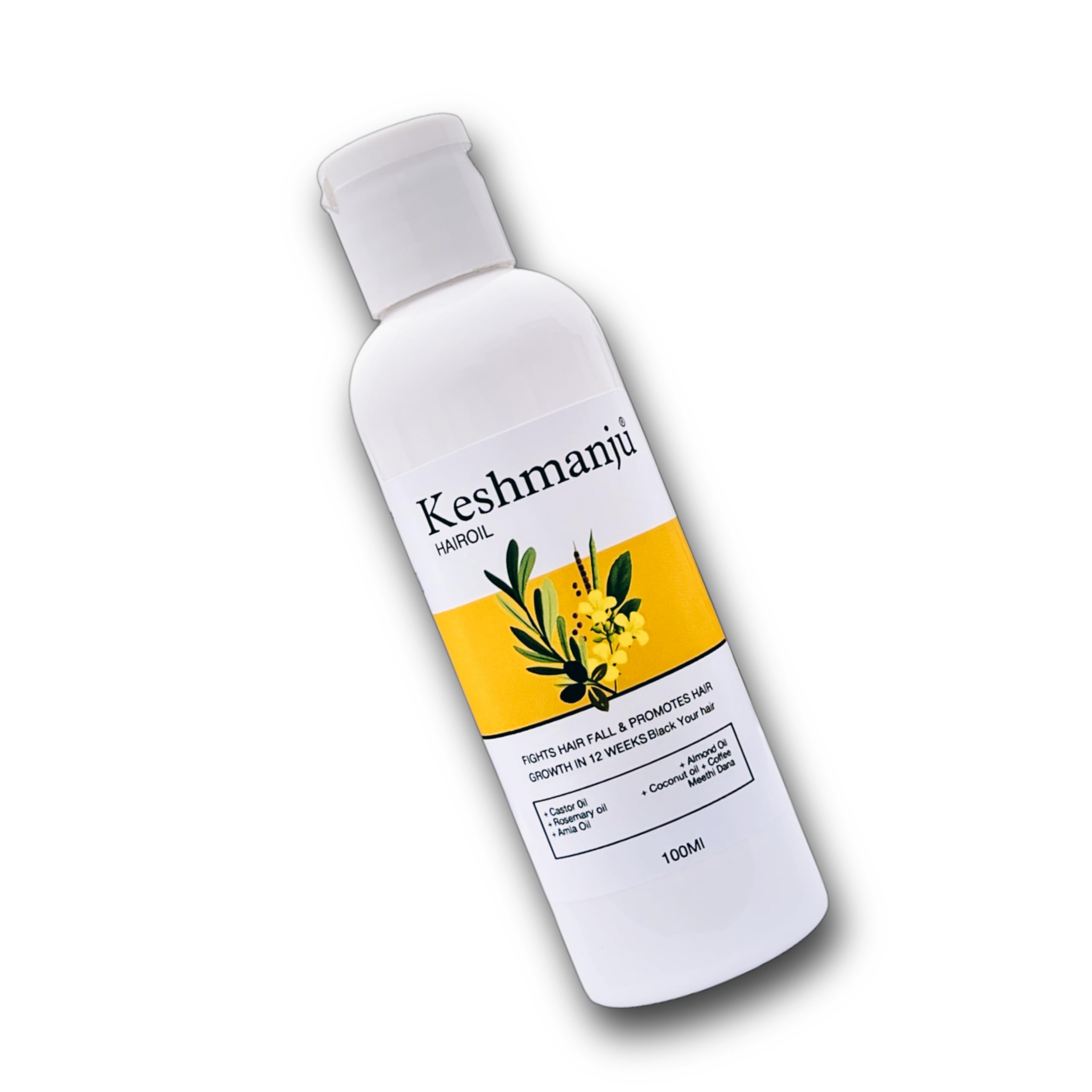 Keshmanju Hair Oil for Hair Growth - Reduces Hair Fall & Prevents Grey Hair - Natural Treatment for Stronger, Healthier Hair - Perfect for Daily Use & Scalp Care