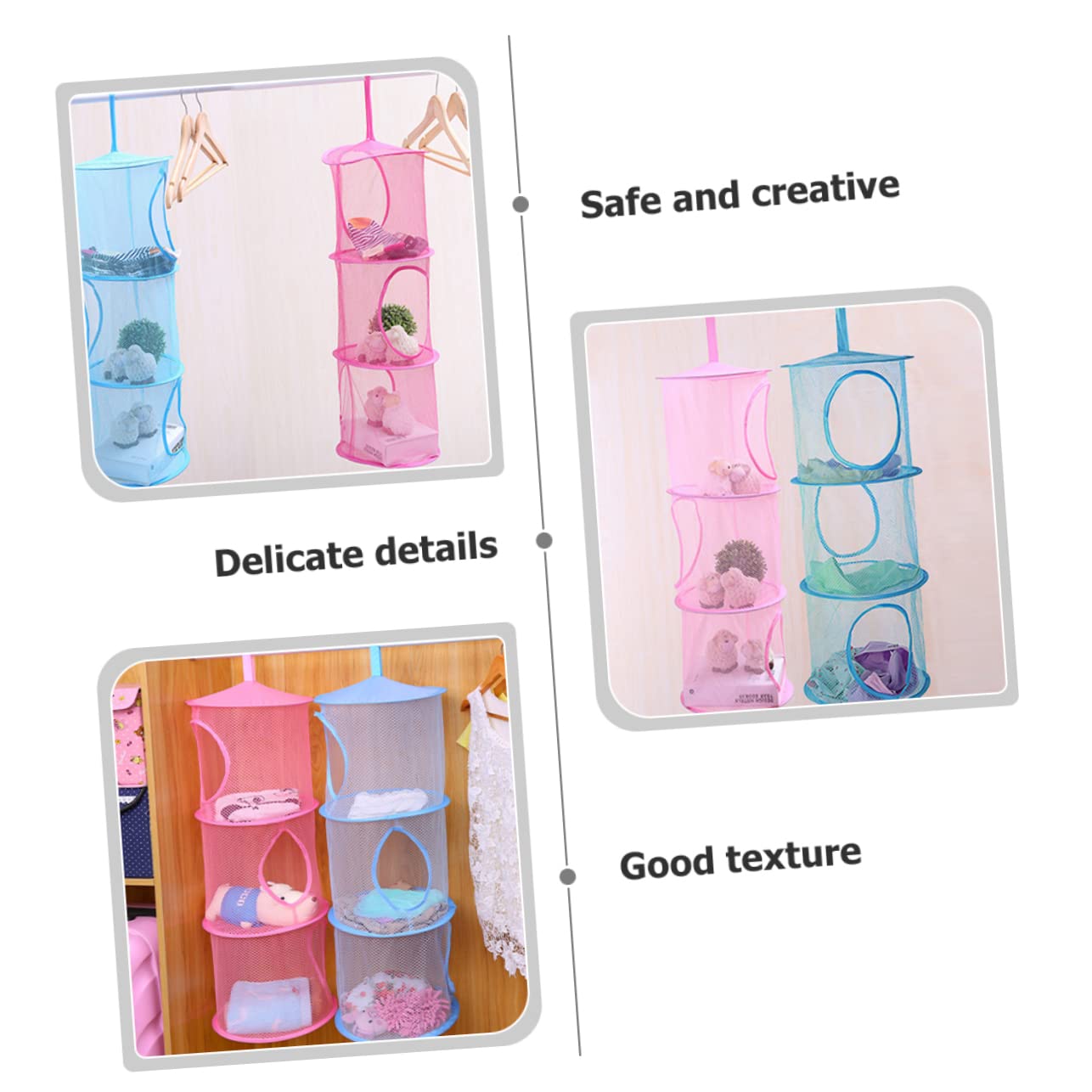 Alipis 3-Tier Collapsible Mesh Laundry Basket - Foldable Hanging Hamper Organizer with Breathable Mesh Bags for Clothes, Towels & Toys - Space Saving Storage Solution for Bedroom, Bathroom & Dorm Room