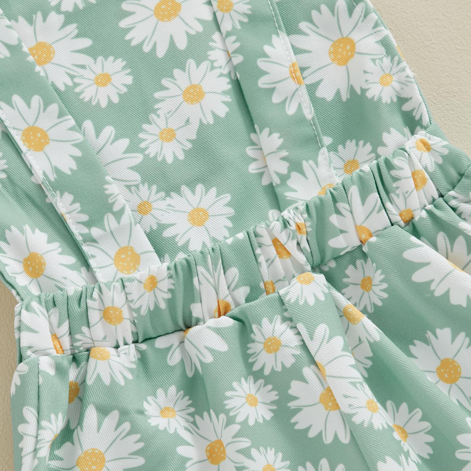Sunflower Overalls for Toddler Girls - Daisy Floral Sleeveless Jumpsuit & Shorts Set | Summer Baby Clothes for Outdoor Play & Photo Shoots